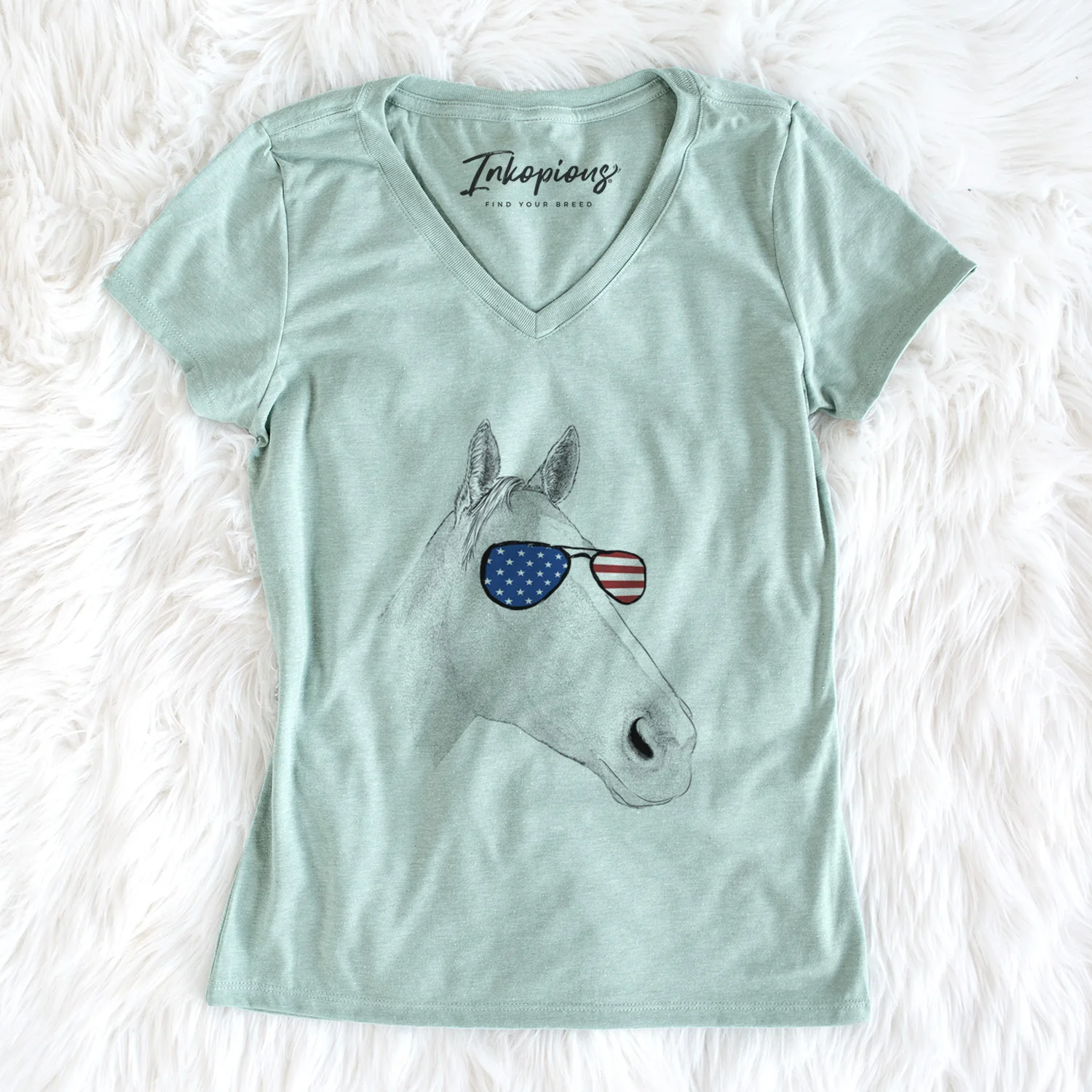 USA Westley the Horse - Women's Perfect V-neck Shirt - Image 6