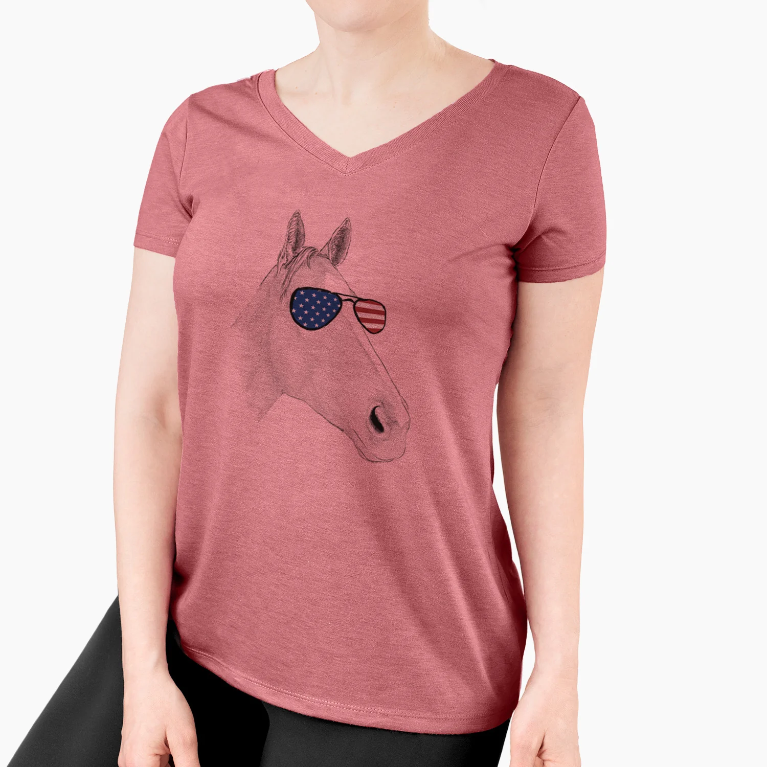 USA Westley the Horse - Women's Perfect V-neck Shirt - Image 8