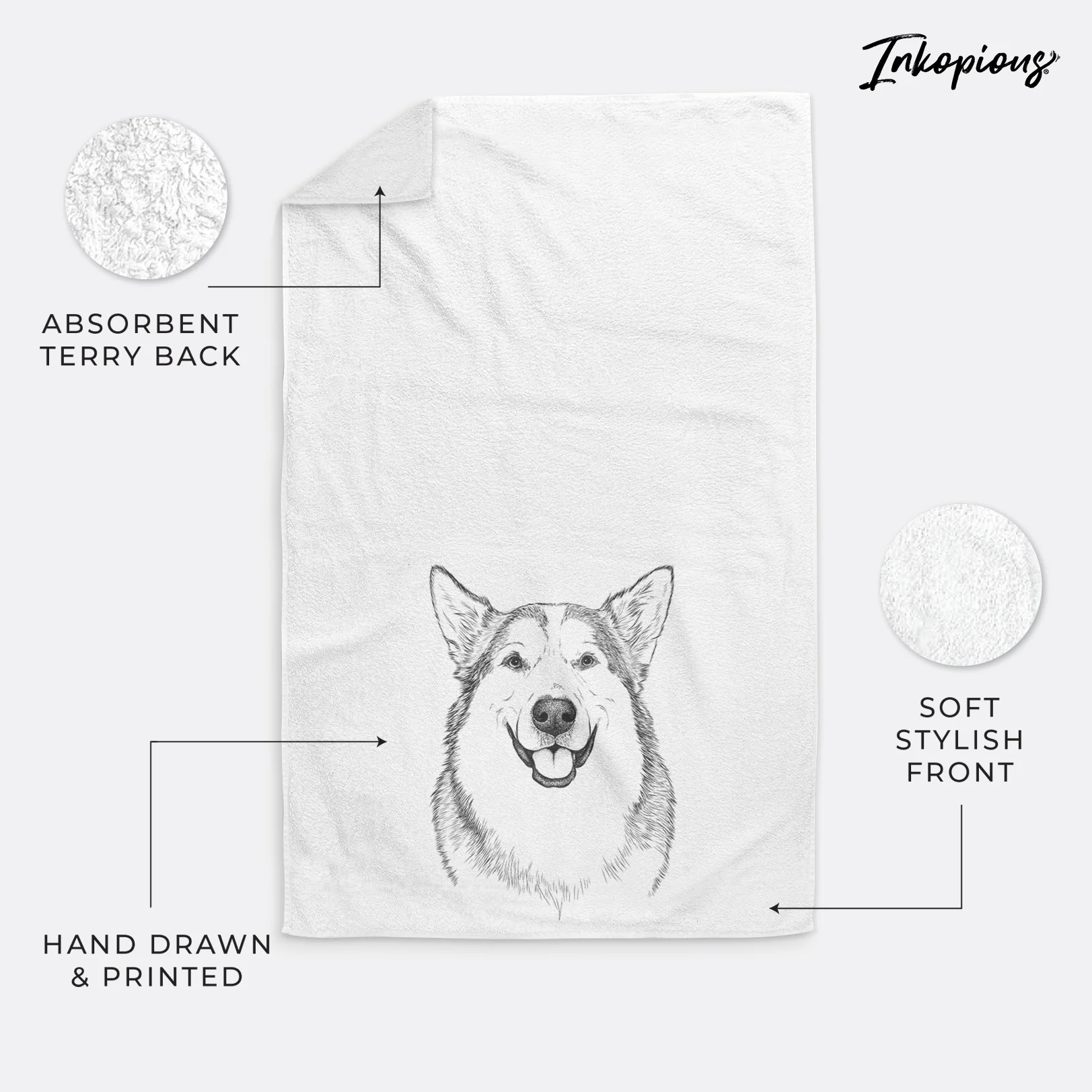 Vader the Alaskan Malamute Decorative Hand Towel - Image 17