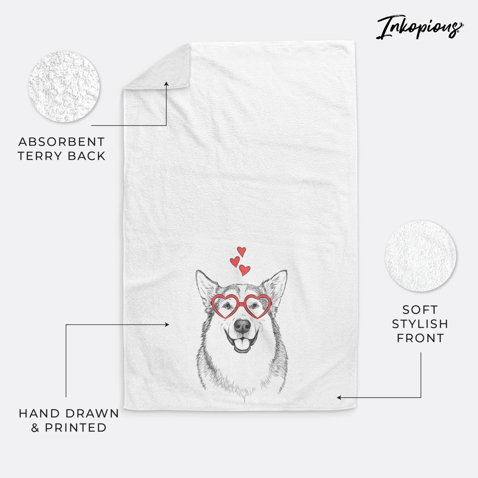 Vader the Alaskan Malamute Decorative Hand Towel - Image 19