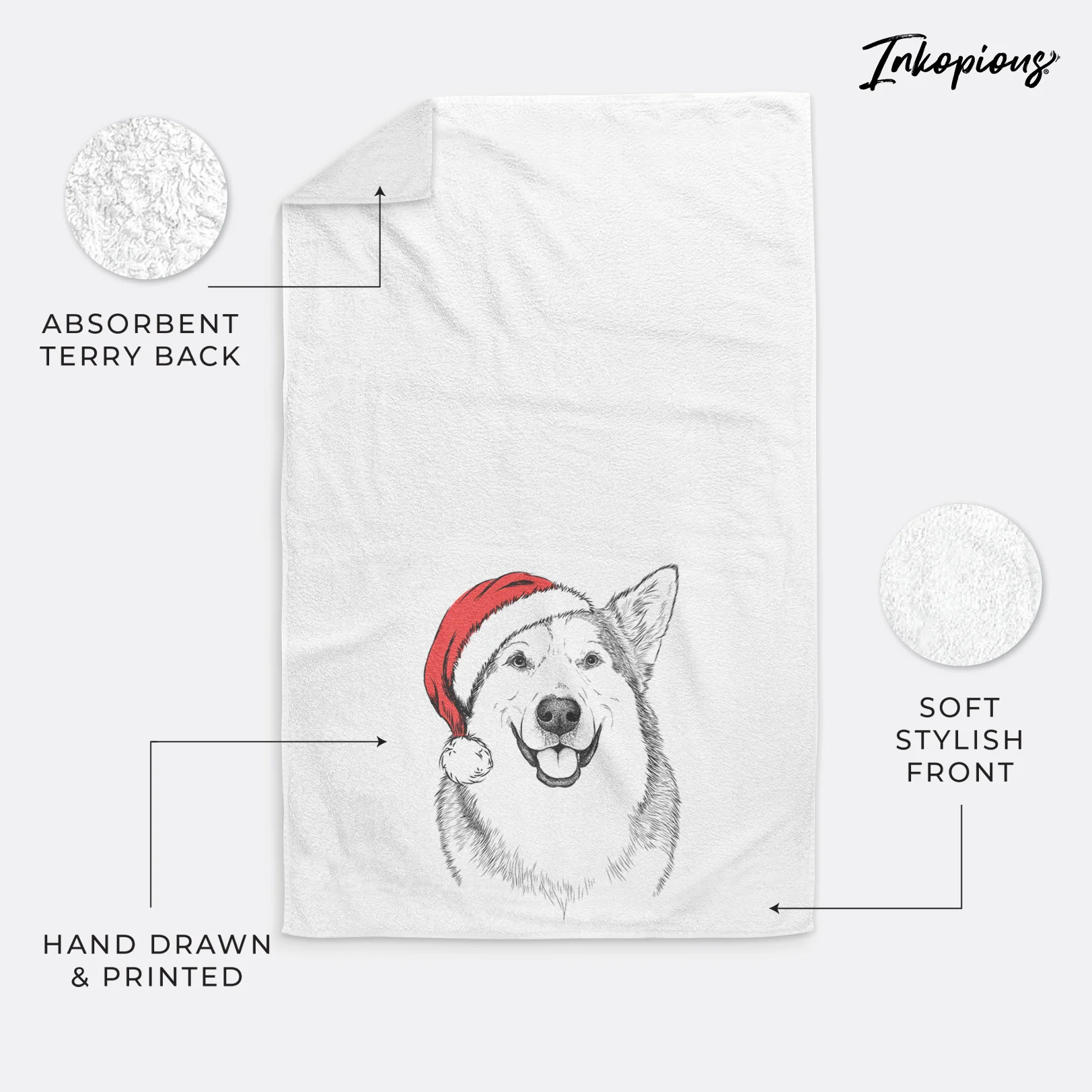 Vader the Alaskan Malamute Decorative Hand Towel - Image 21