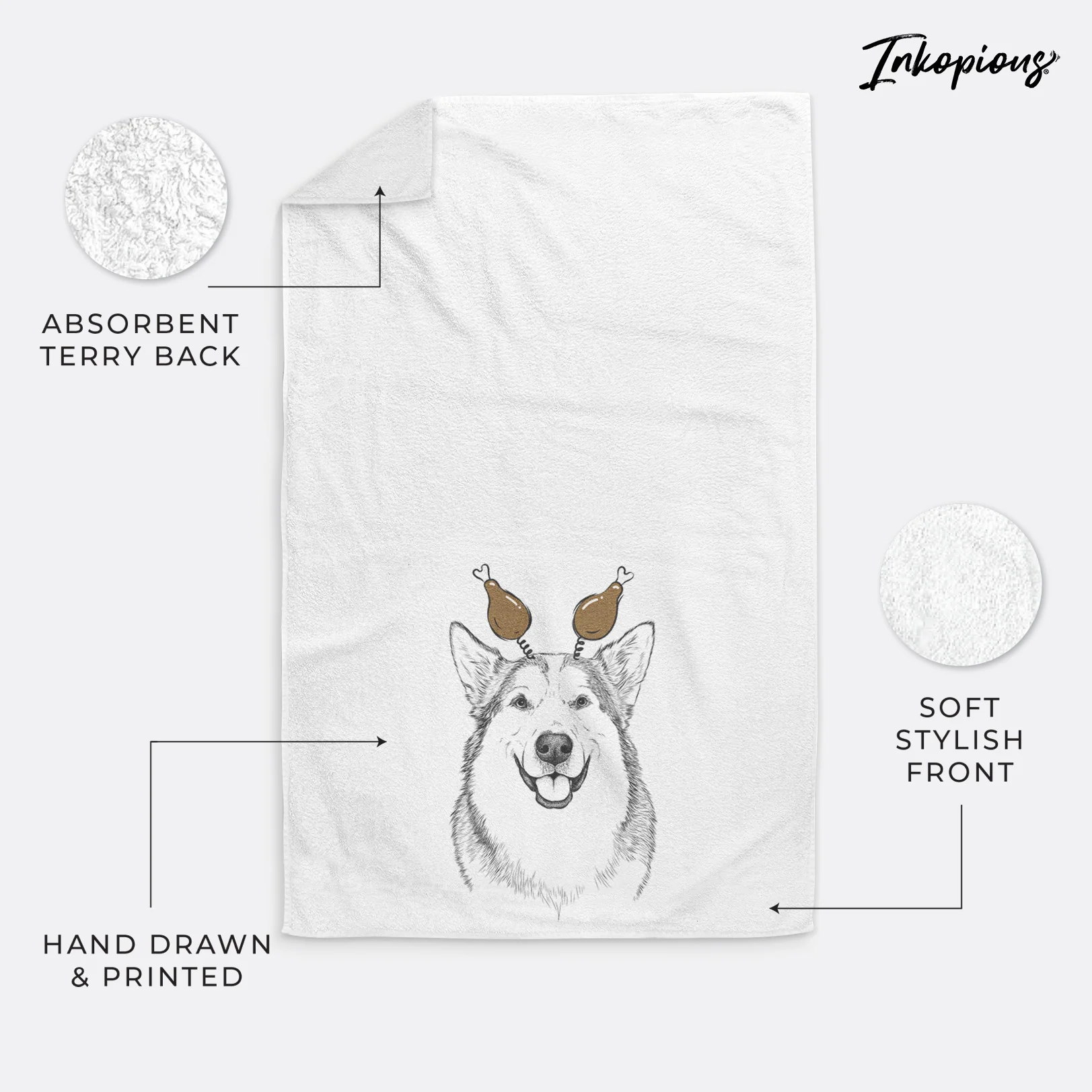 Vader the Alaskan Malamute Decorative Hand Towel - Image 23