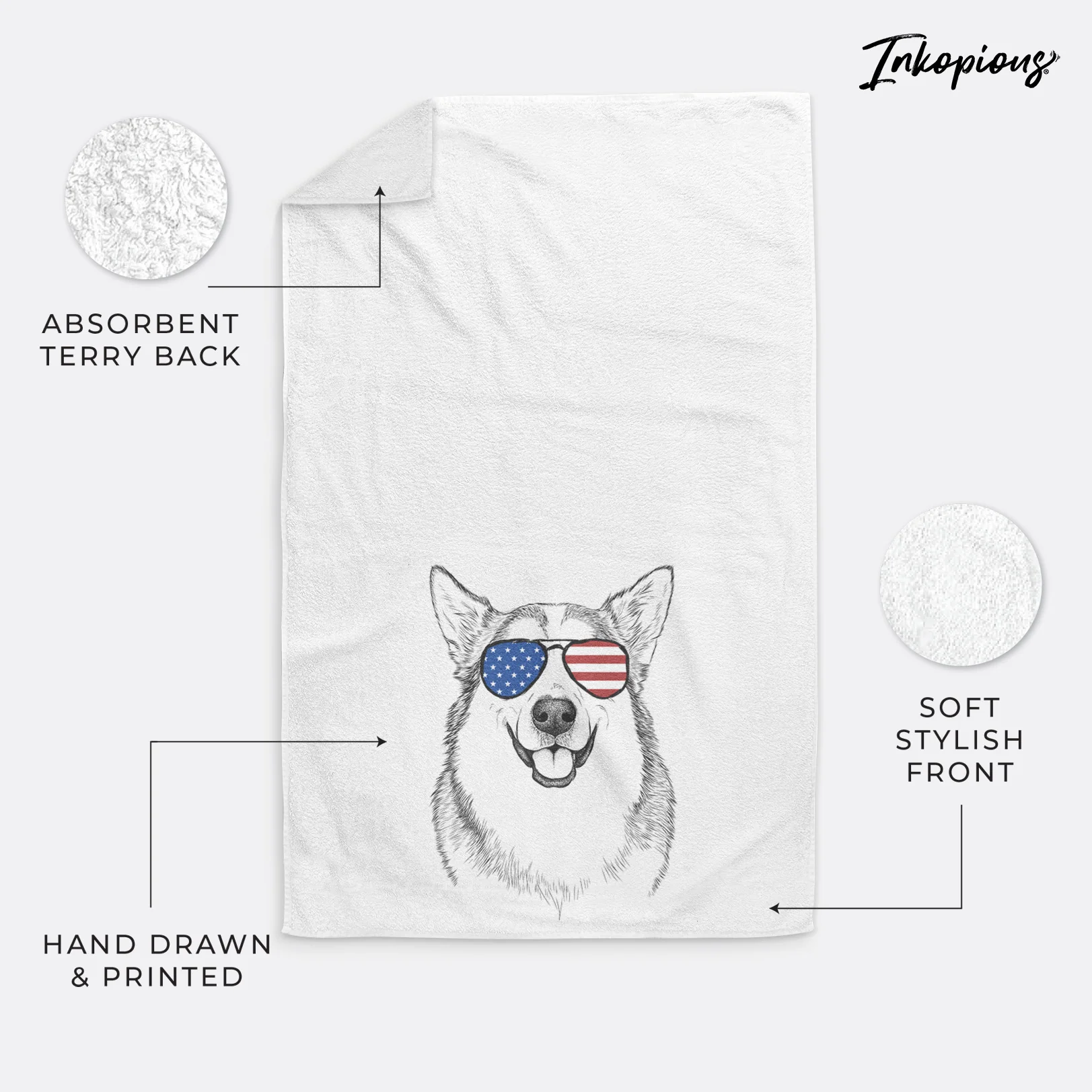 Vader the Alaskan Malamute Decorative Hand Towel - Image 24