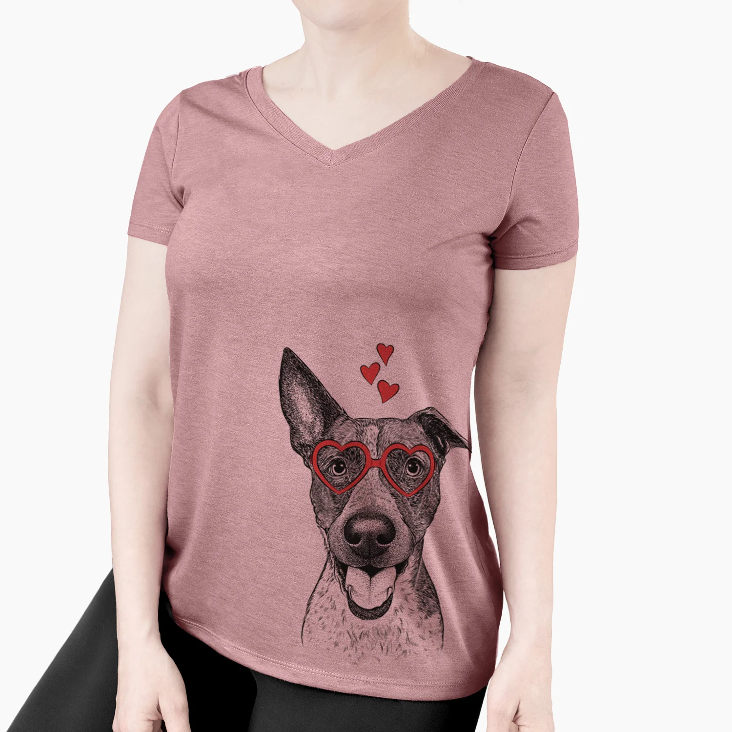 Valentine Amigo the Heeler Mix - Women's Perfect V-neck Shirt - Image 3