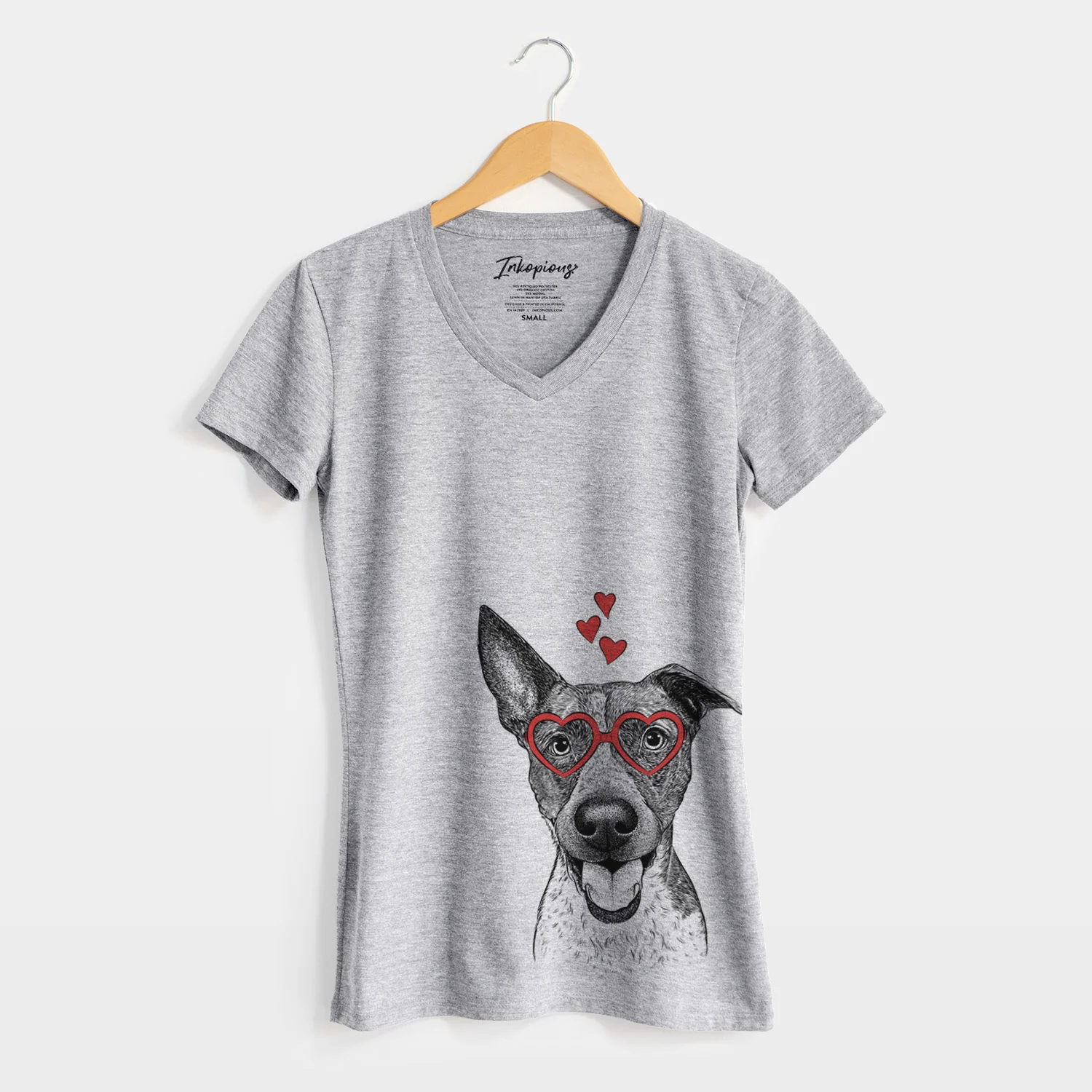Valentine Amigo the Heeler Mix - Women's Perfect V-neck Shirt - Image 4