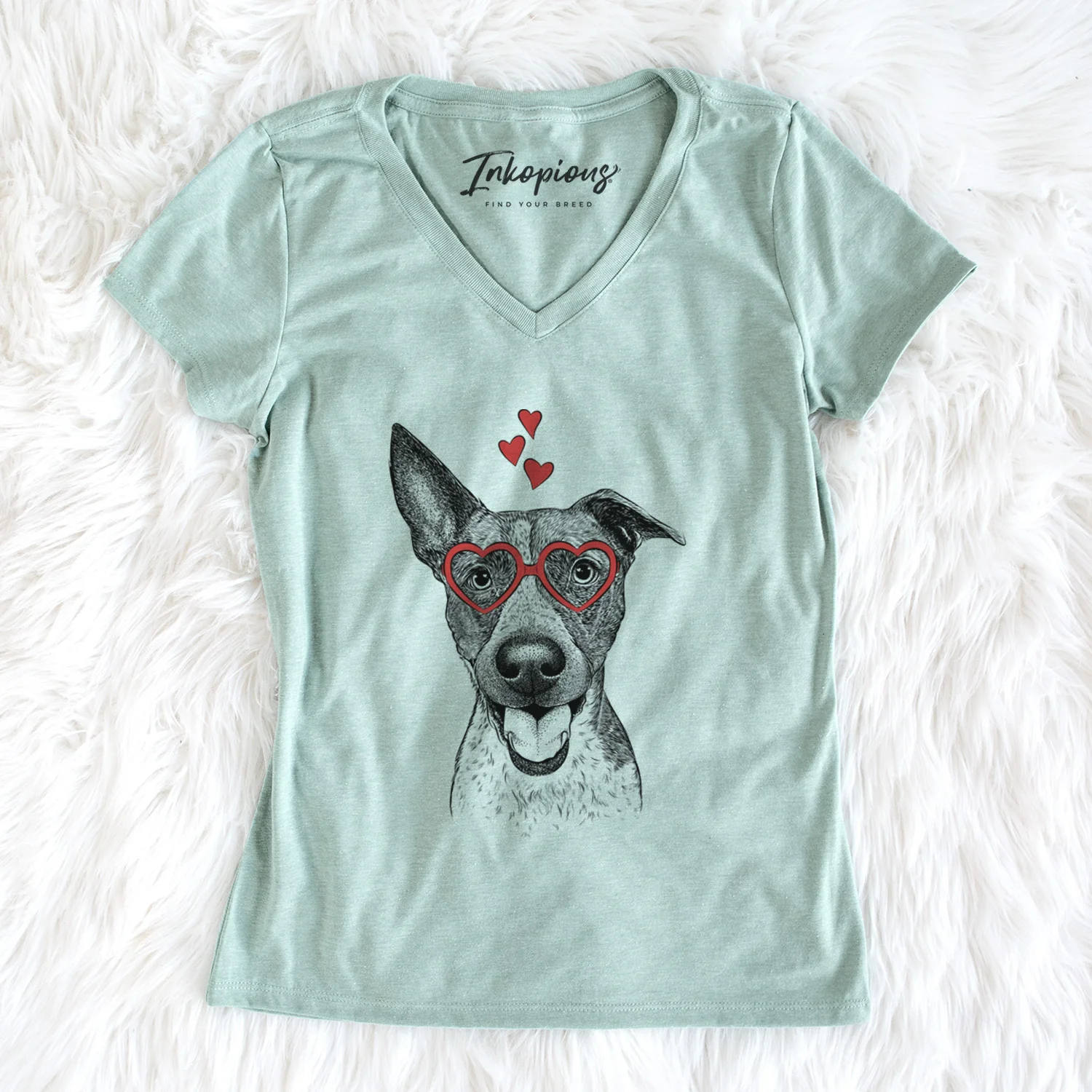Valentine Amigo the Heeler Mix - Women's Perfect V-neck Shirt - Image 5