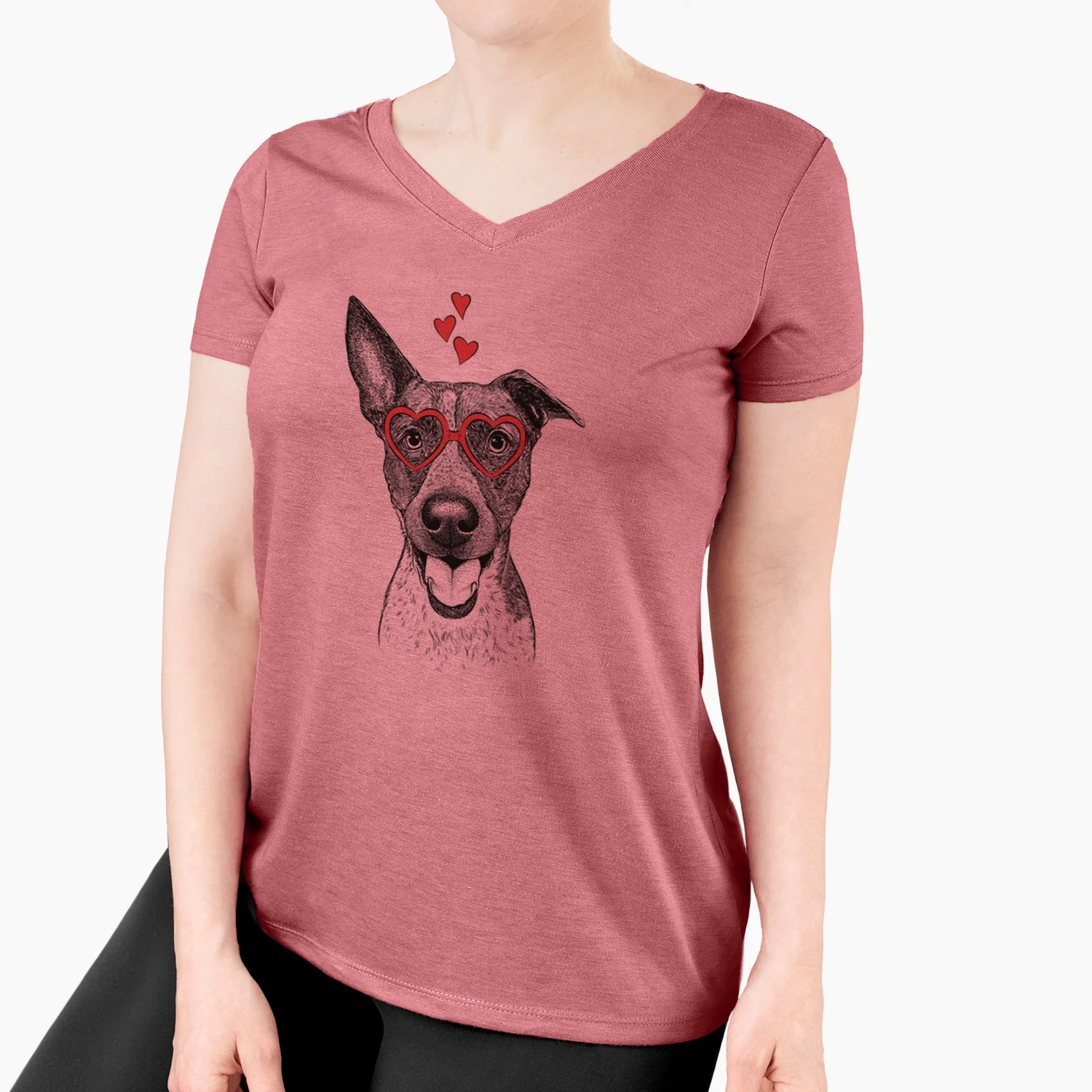 Valentine Amigo the Heeler Mix - Women's Perfect V-neck Shirt - Image 7