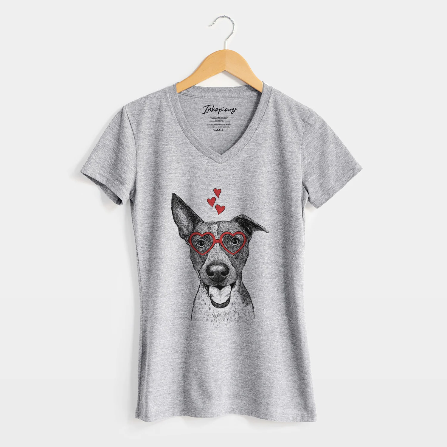 Valentine Amigo the Heeler Mix - Women's Perfect V-neck Shirt - Image 8