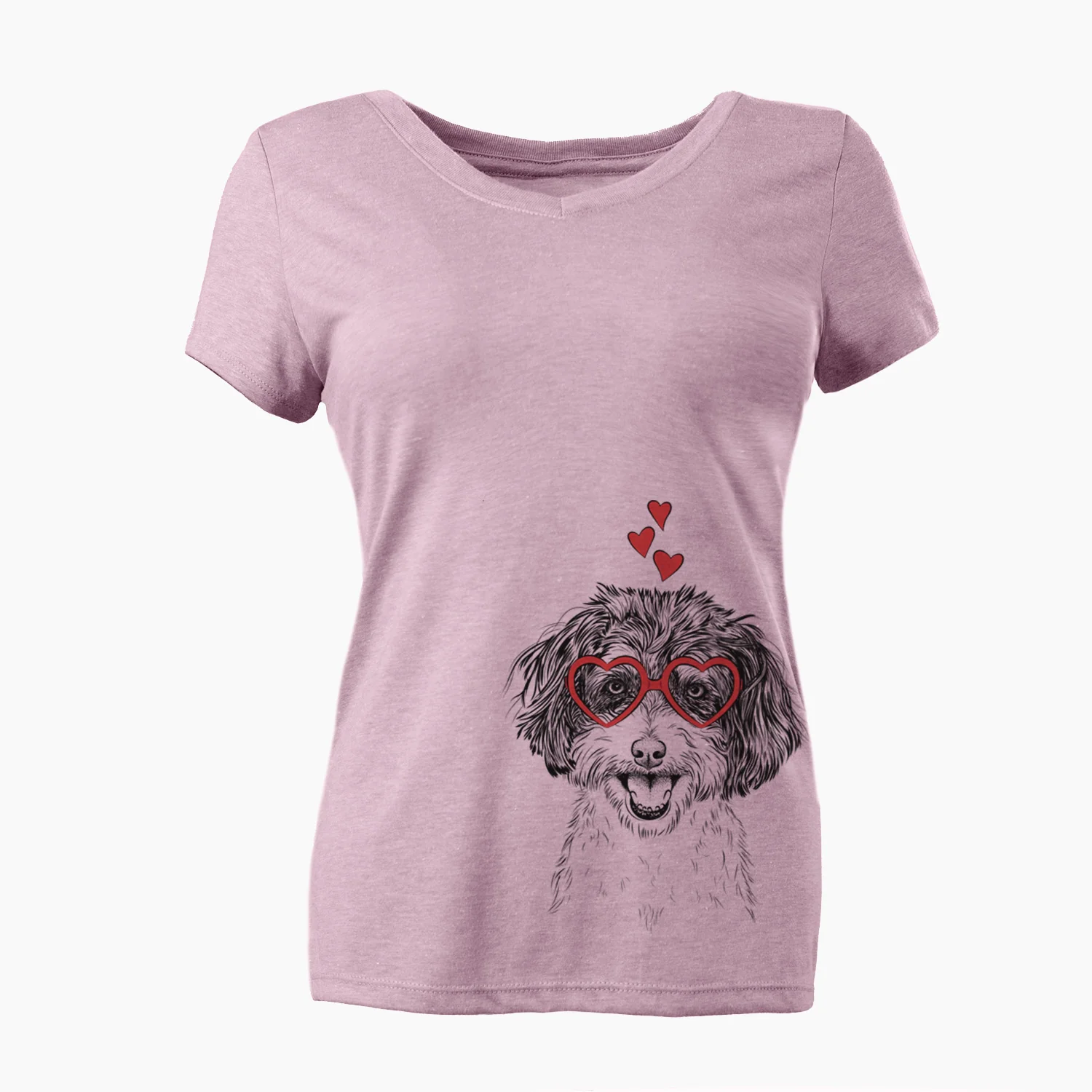 Valentine Carlos the Cavapoo - Women's Perfect V-neck Shirt - Image 2