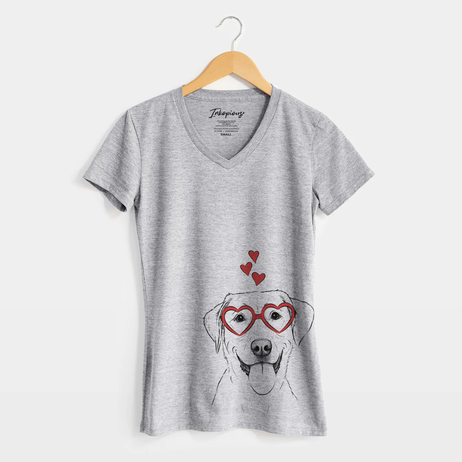 Valentine Daisy the Labrador Retriever - Women's Perfect V-neck Shirt - Image 4