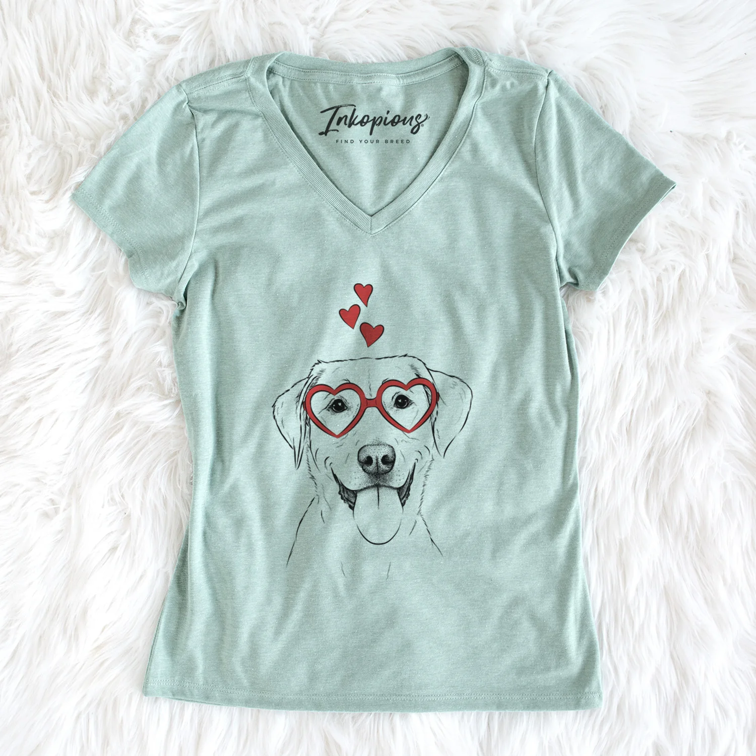 Valentine Daisy the Labrador Retriever - Women's Perfect V-neck Shirt - Image 5