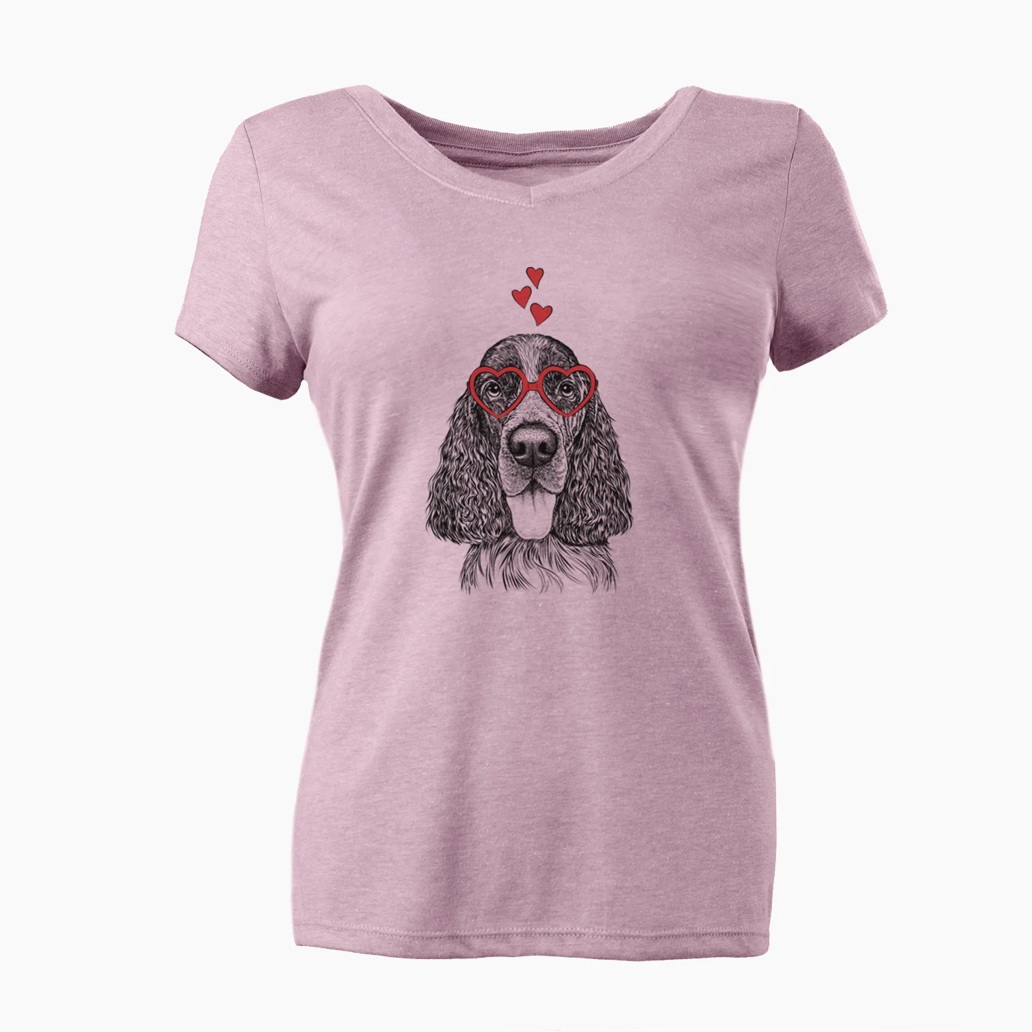 Valentine Duke the English Springer Spaniel - Women's Perfect V-neck Shirt - Image 6