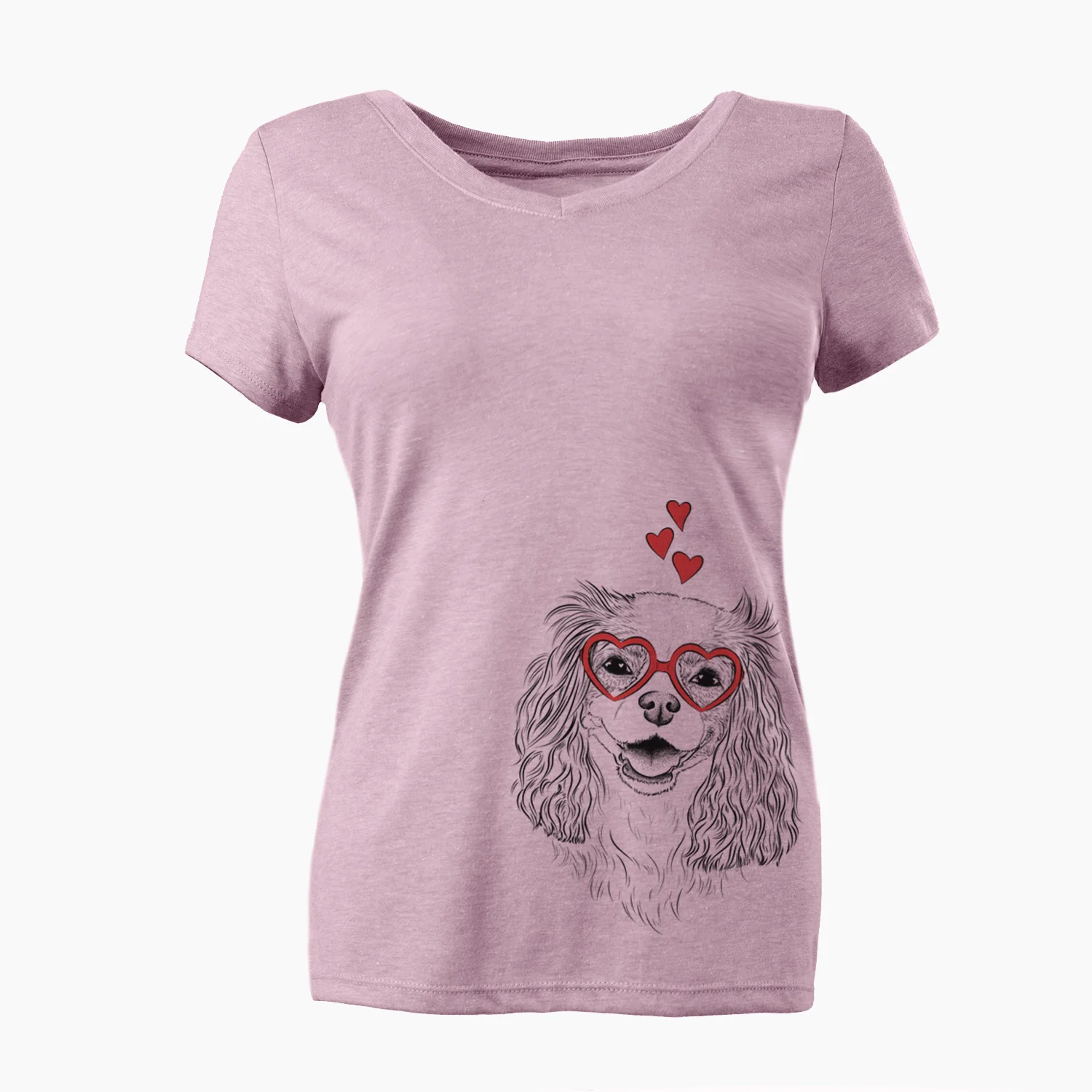 Valentine Halley Comet the Cavalier King Charles Spaniel - Women's Perfect V-neck Shirt - Image 2
