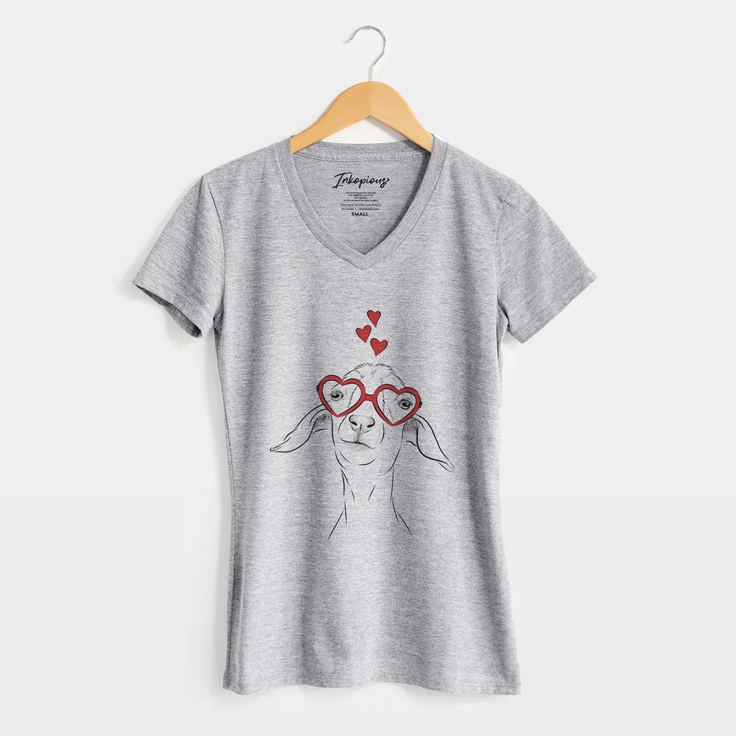 Valentine Kara Dune the Spanish Boer Goat - Women's Perfect V-neck Shirt - Image 8