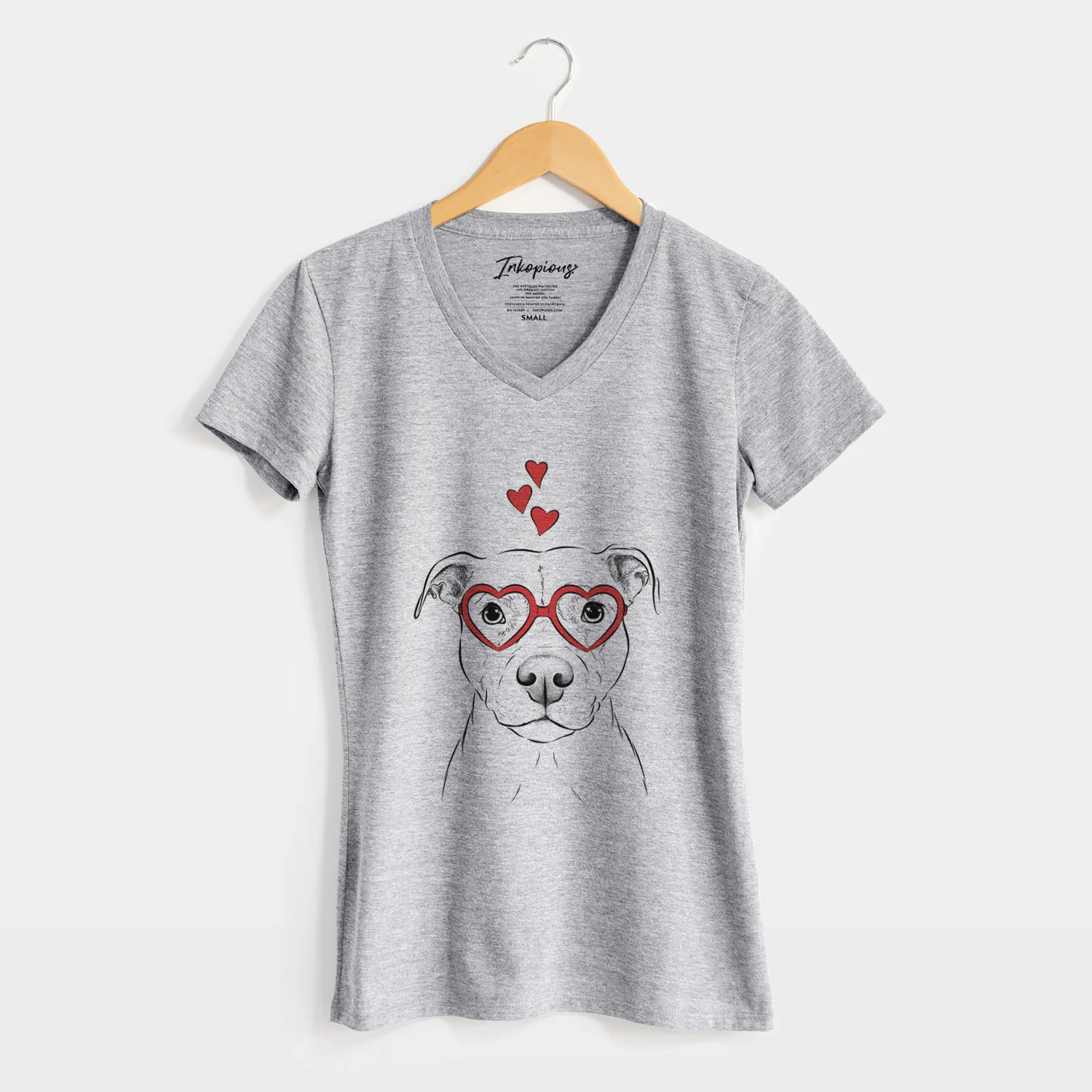 Valentine Khaleesi the Pitbull - Women's Perfect V-neck Shirt - Image 8