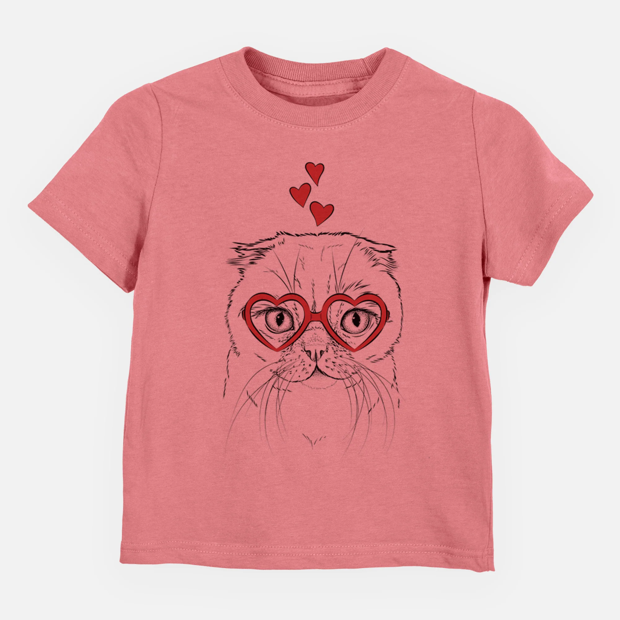Valentine Lina the Exotic Fold Cat - Kids/Youth/Toddler Shirt - Image 4