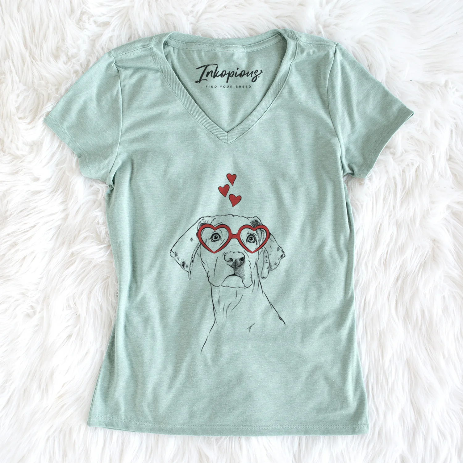 Valentine Lumen the Special Needs Great Dane - Women's Perfect V-neck Shirt - Image 5