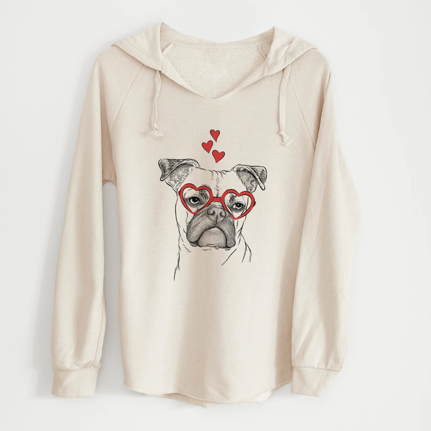 Valentine Mack the Bugg (Boston Terrier/Pug) - Cali Wave Hooded Sweatshirt - Image 8
