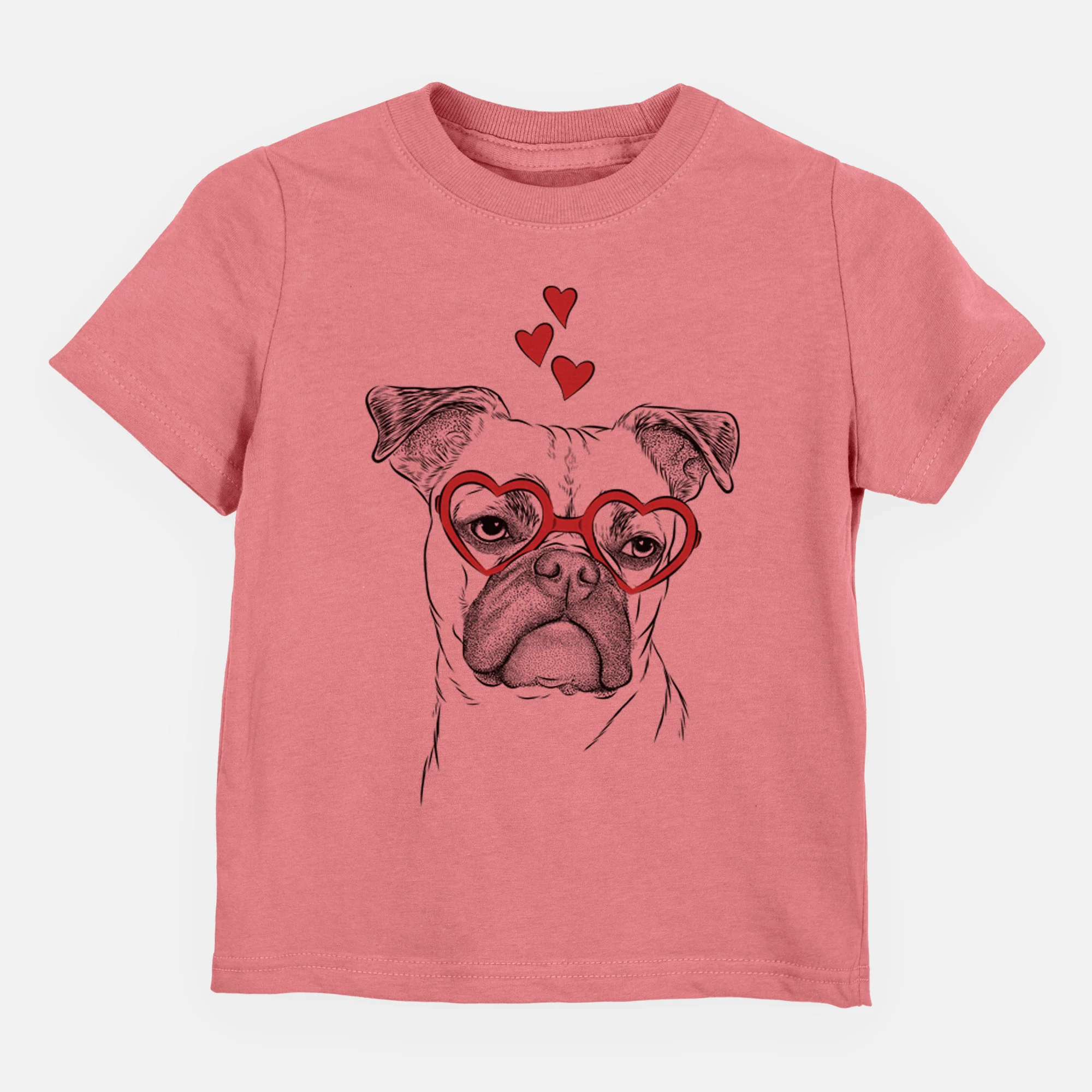 Valentine Mack the Bugg (Boston Terrier/Pug) - Kids/Youth/Toddler Shirt - Image 4