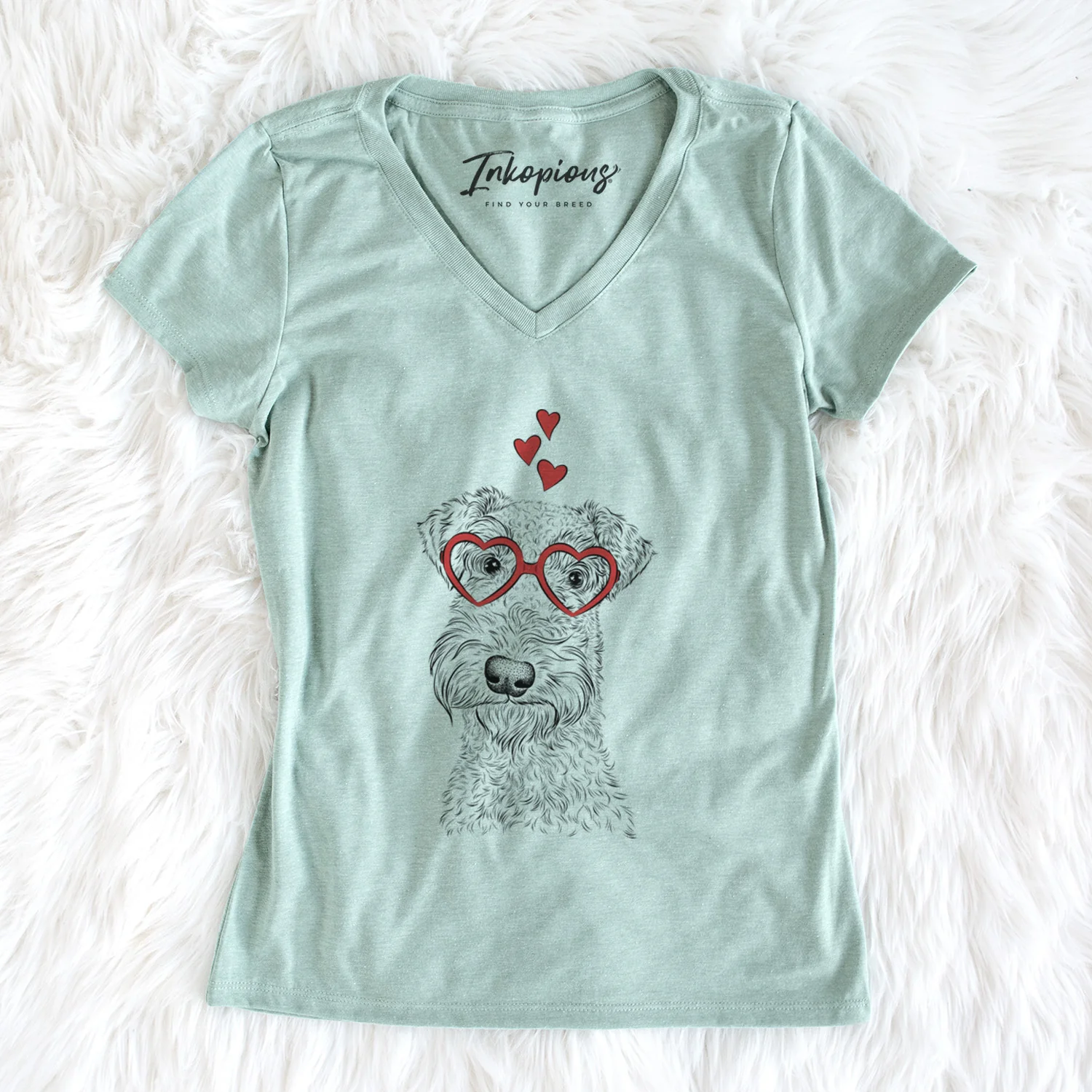 Valentine Roc Haven Maggie May the Airedale Terrier - Women's Perfect V-neck Shirt - Image 5