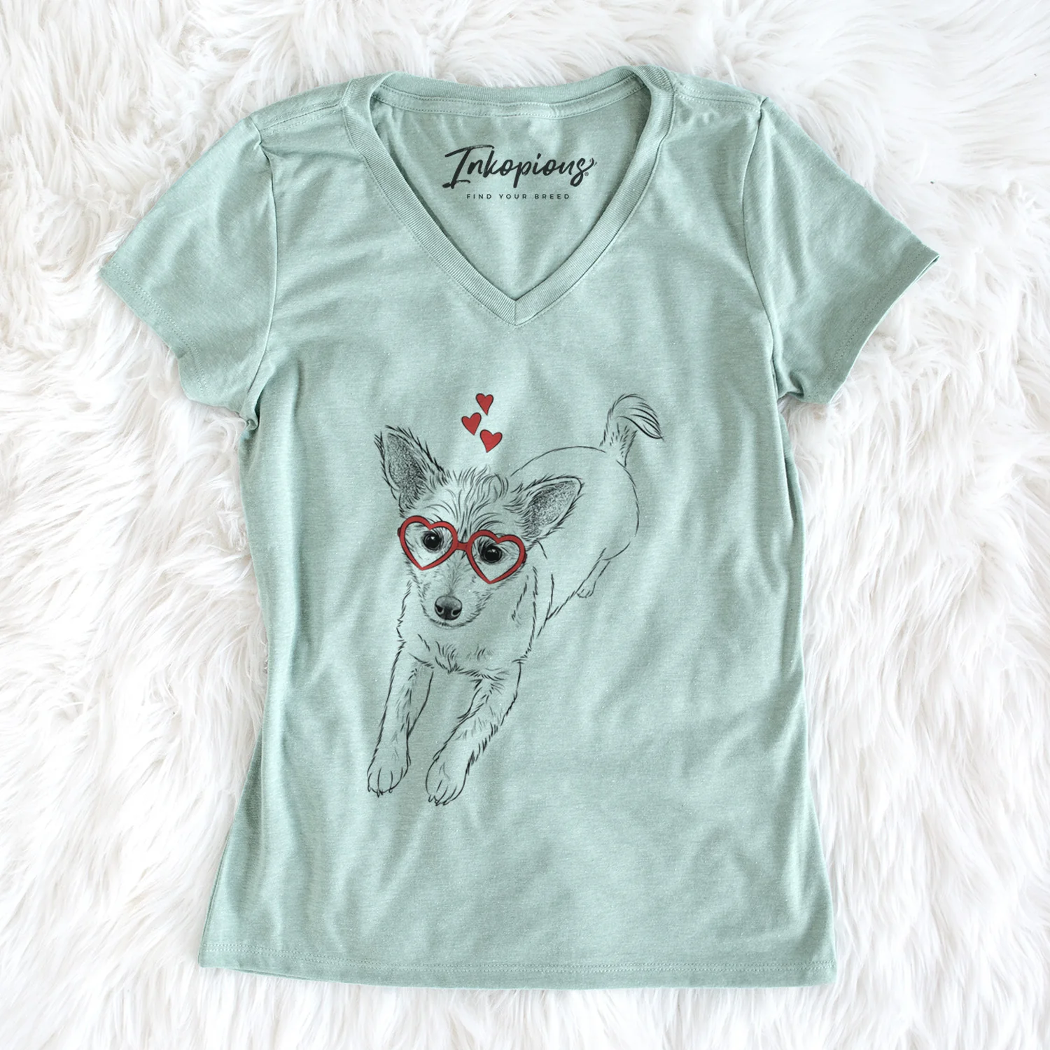 Valentine Maisie the Terrier Mix - Women's Perfect V-neck Shirt - Image 5