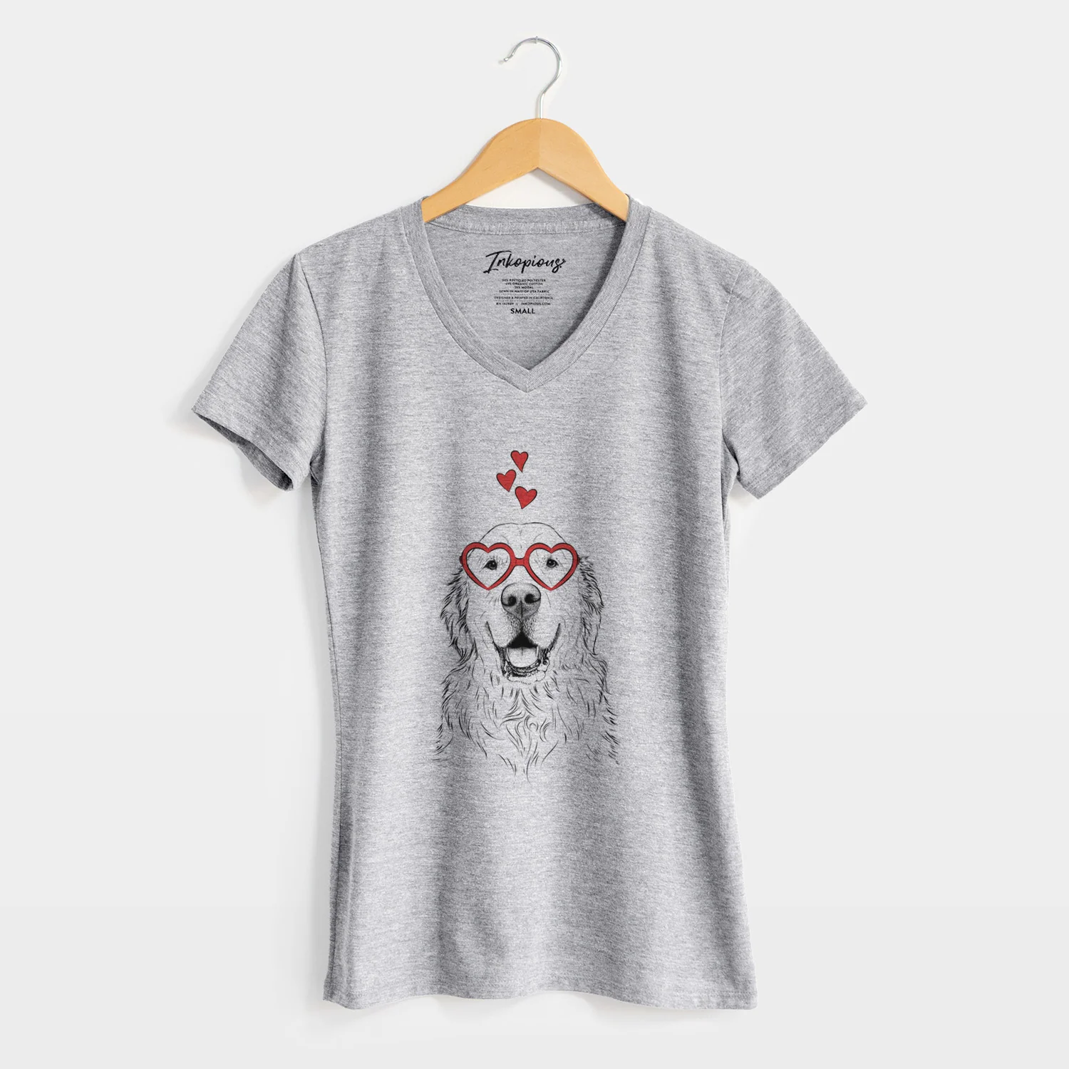 Valentine Maximus the Golden Retriever - Women's Perfect V-neck Shirt - Image 8