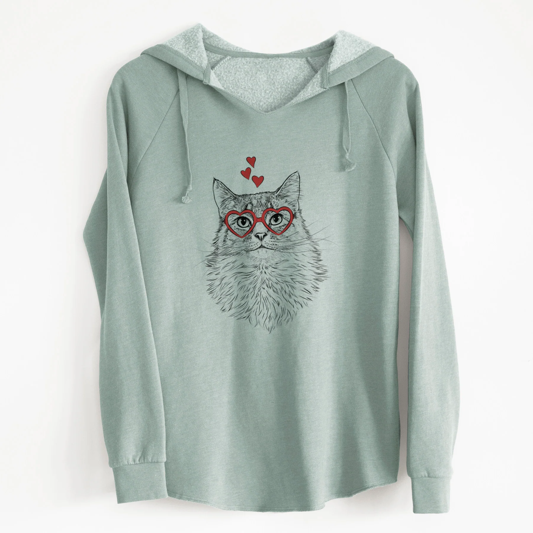 Valentine Olive the Cat - Cali Wave Hooded Sweatshirt - Image 6