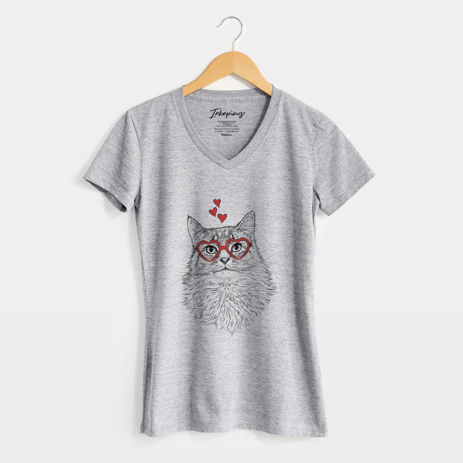 Valentine Olive the Cat - Women's Perfect V-neck Shirt - Image 8