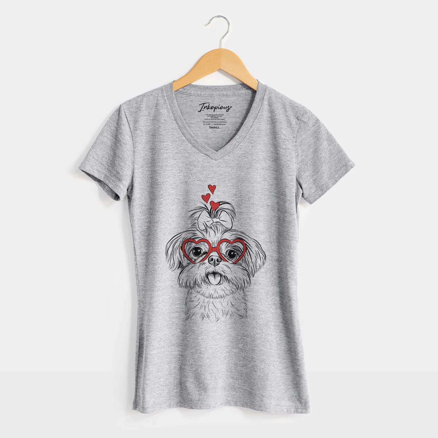 Valentine Pebbles the Shorkie - Women's Perfect V-neck Shirt - Image 8