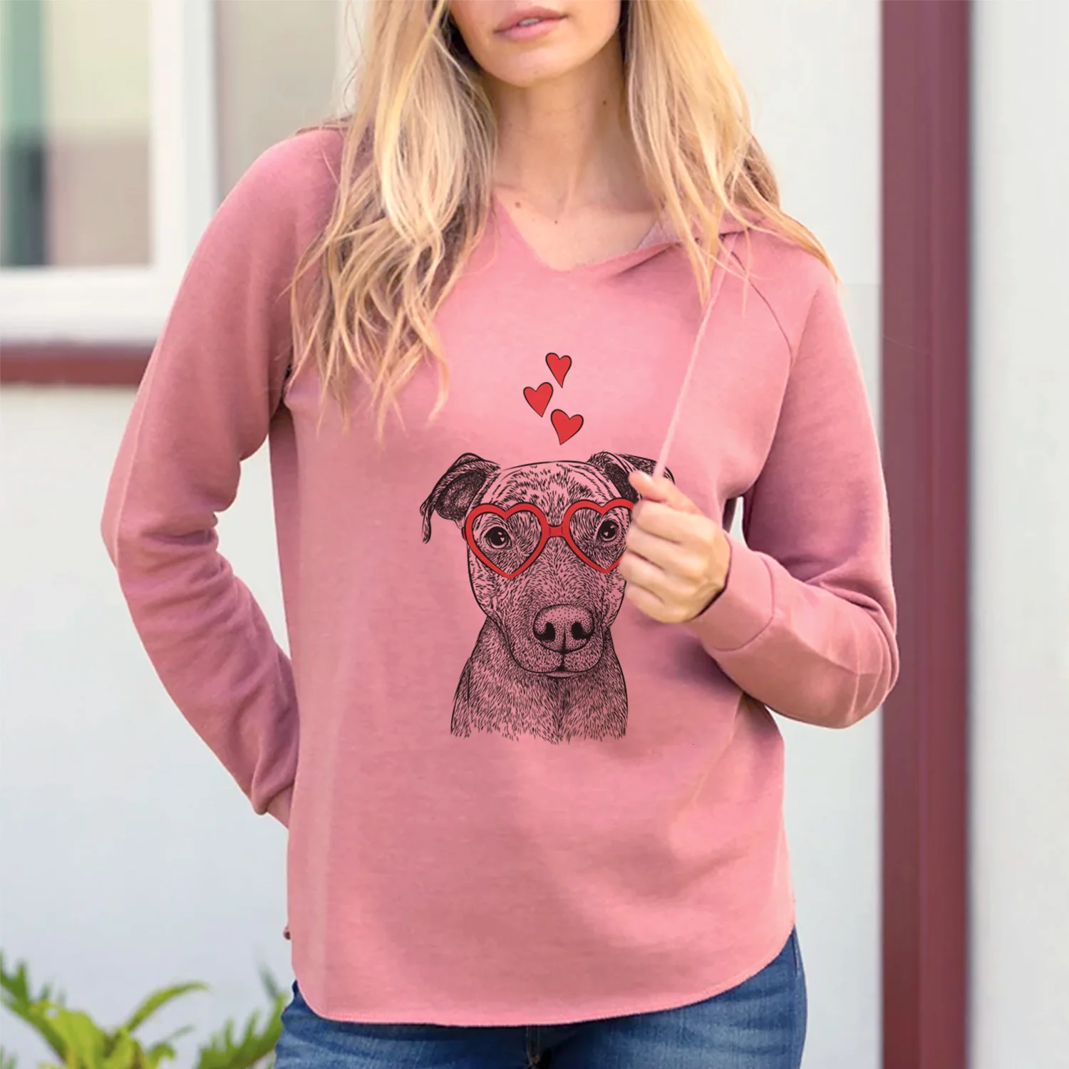 Valentine Reeses the Pitbull - Cali Wave Hooded Sweatshirt