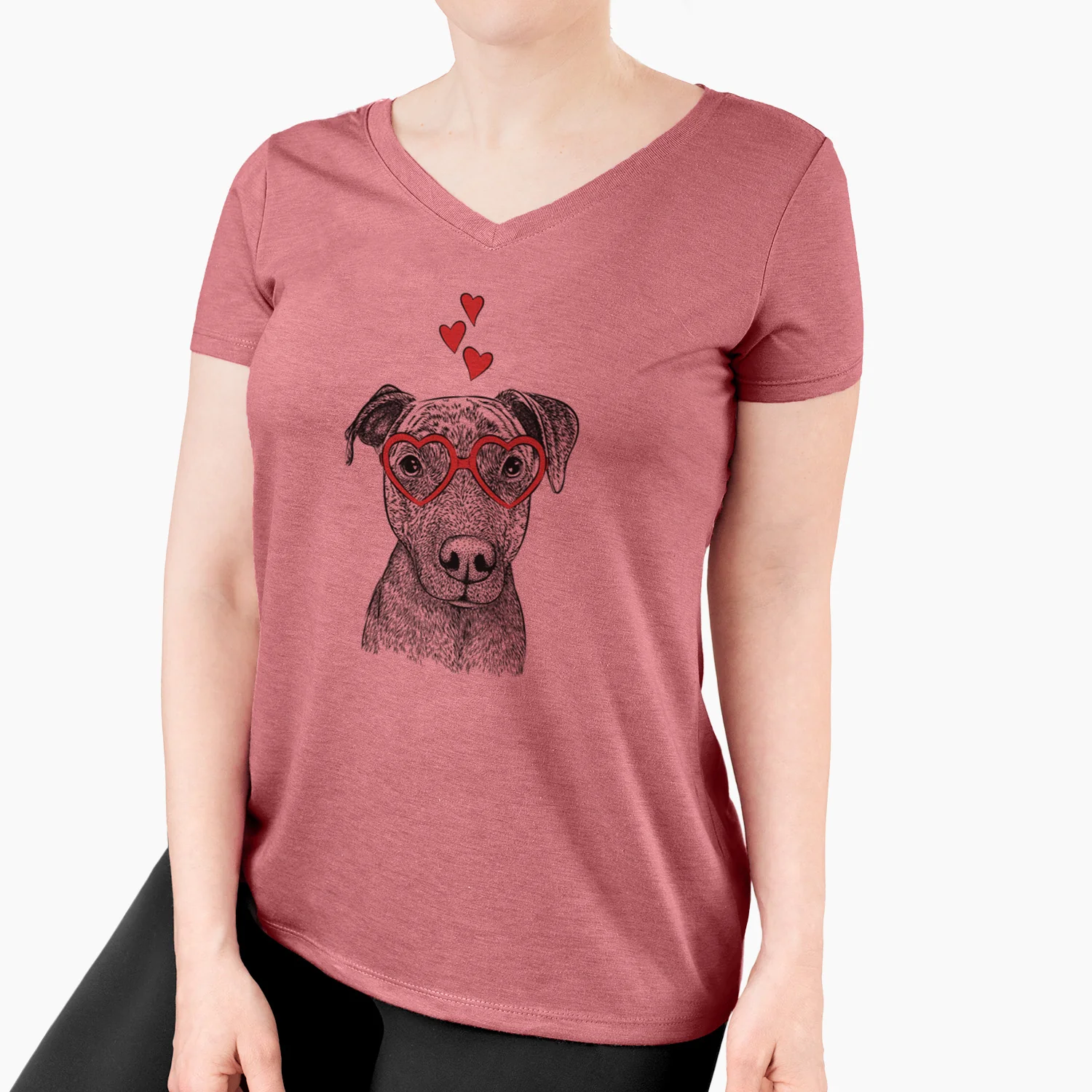 Valentine Reeses the Pitbull - Women's Perfect V-neck Shirt - Image 7