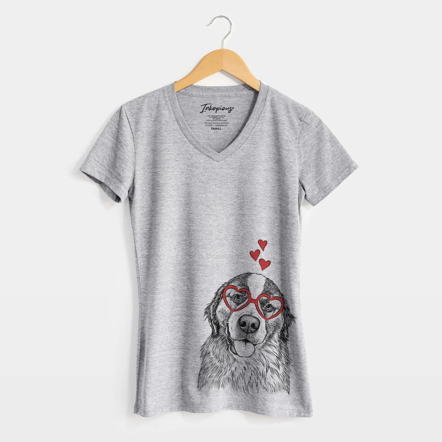 Valentine Walter the Bernese Mountain Dog Mix - Women's Perfect V-neck Shirt - Image 4