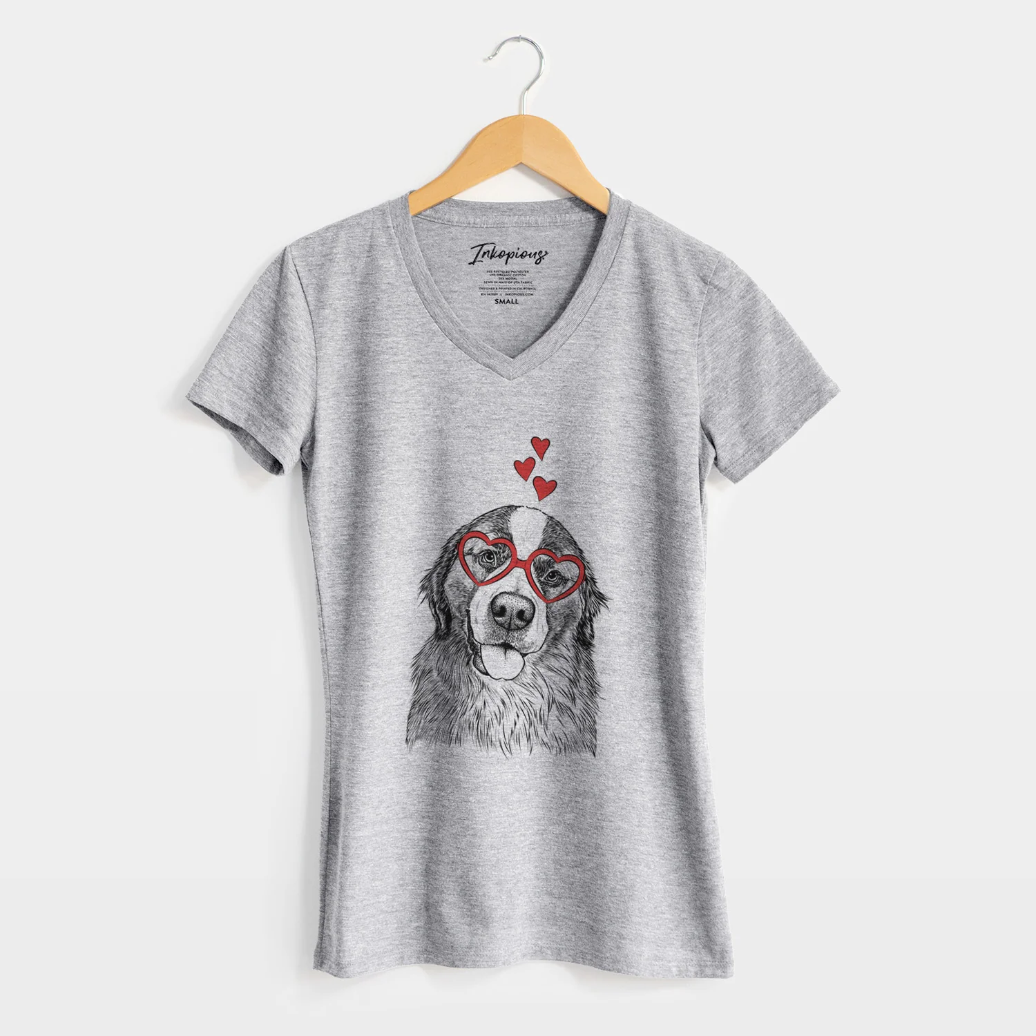 Valentine Walter the Bernese Mountain Dog Mix - Women's Perfect V-neck Shirt - Image 8