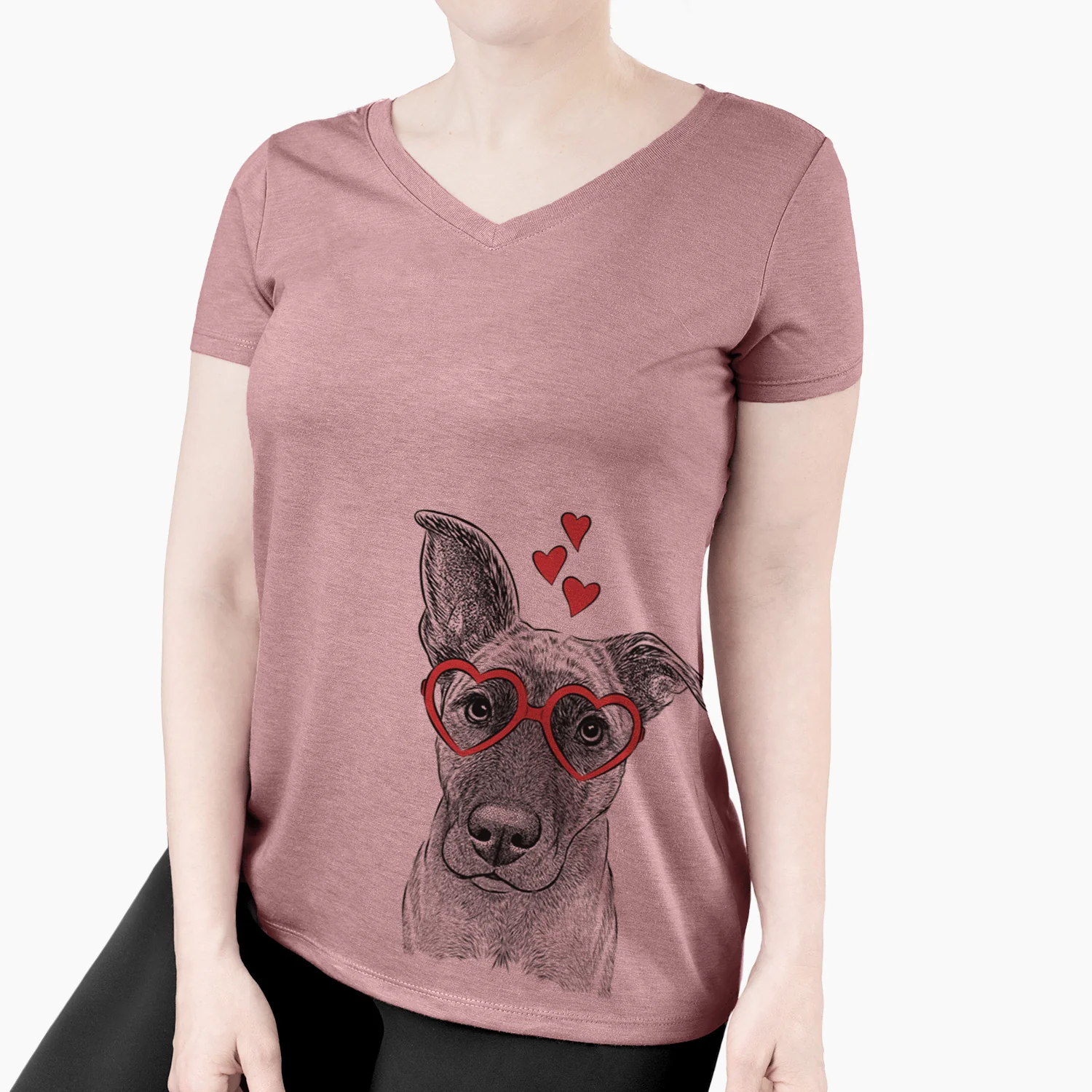 Valentine Zoey the Mixed Breed - Women's Perfect V-neck Shirt - Image 3