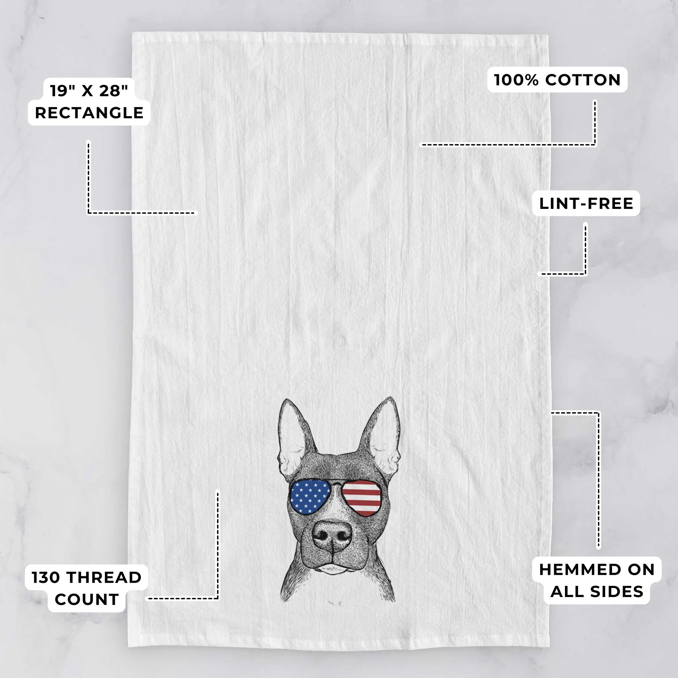 Violet the Pitbull Tea Towel - Image 3