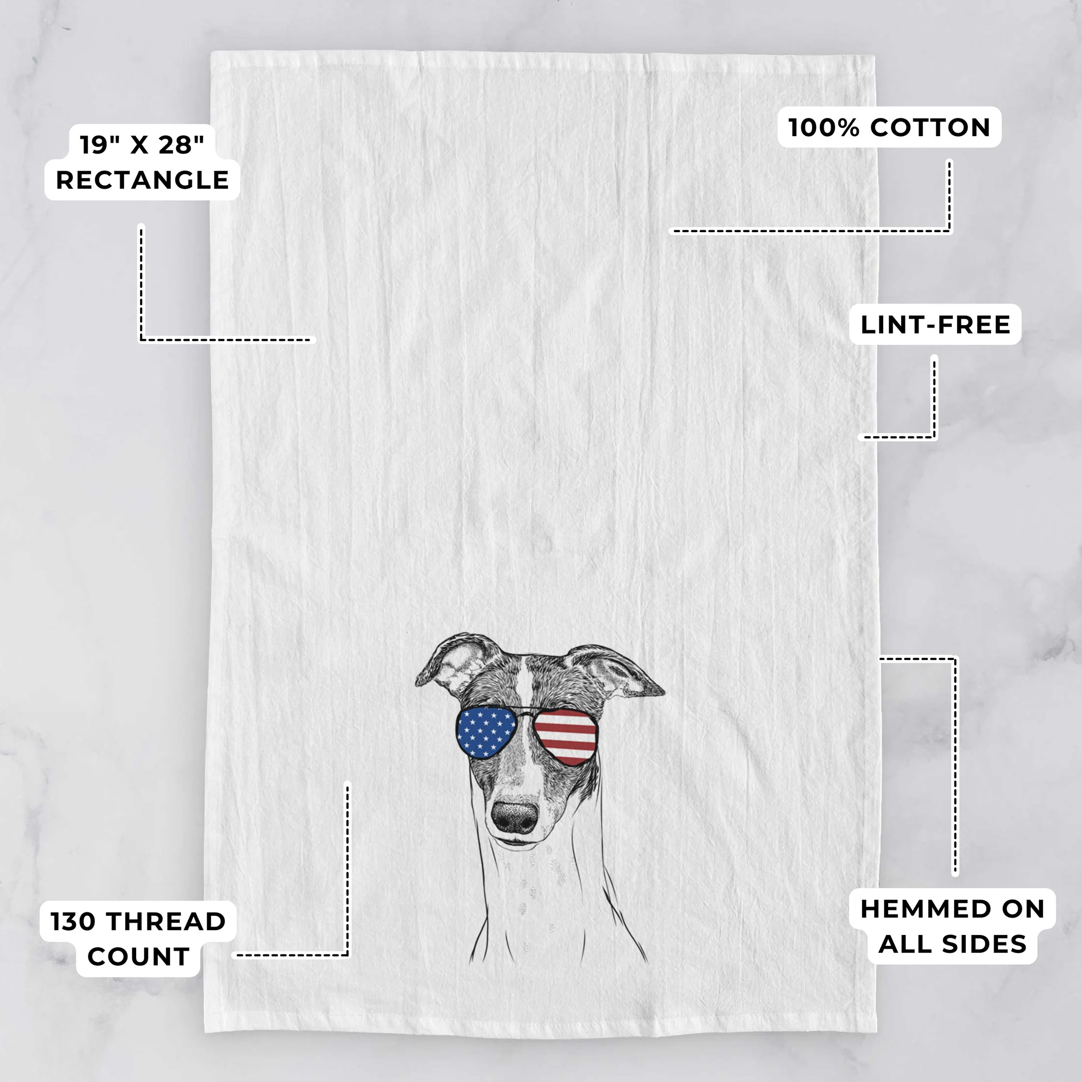 Vyncent the Greyhound Tea Towel - Image 3