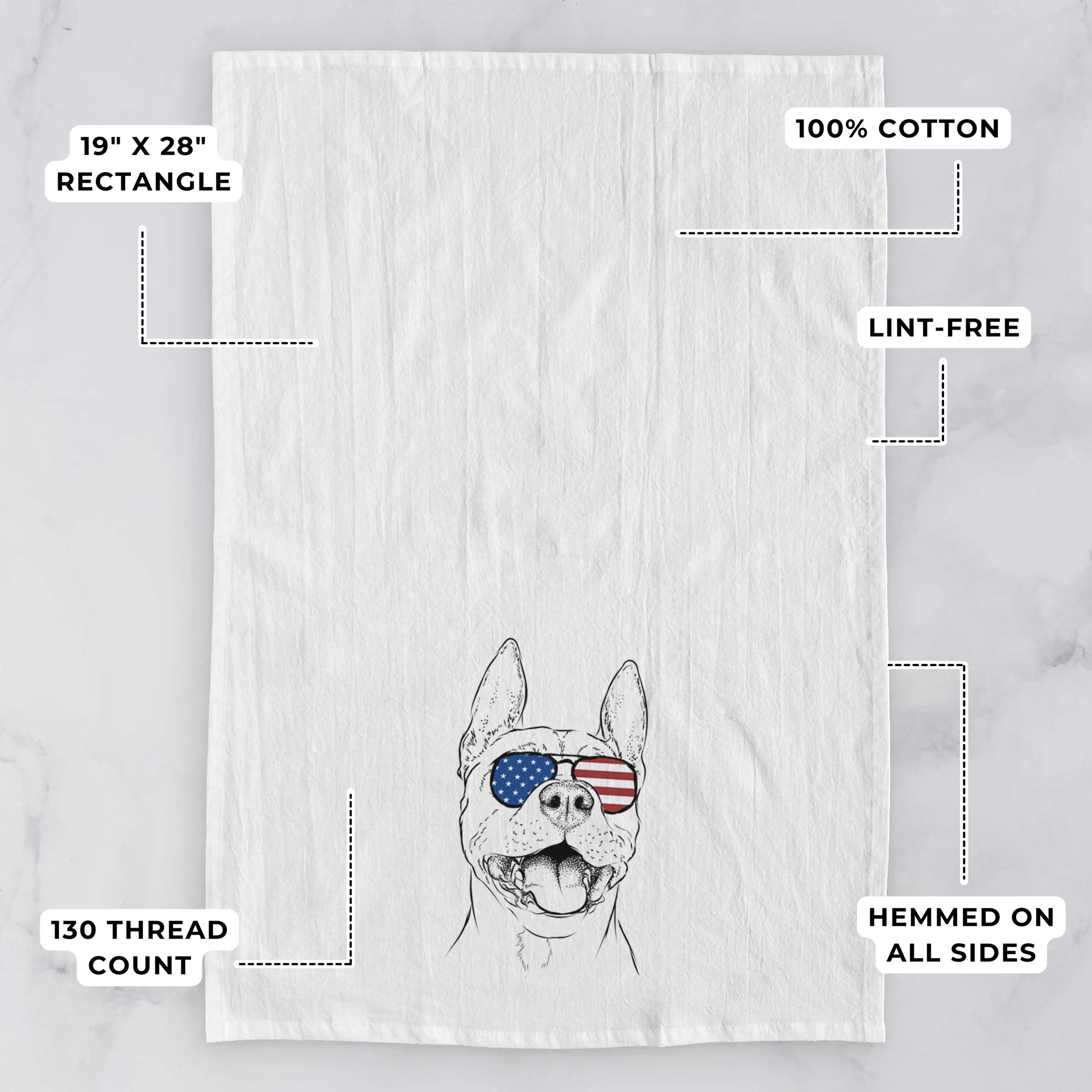 Wally the Pitbull Tea Towel - Image 3