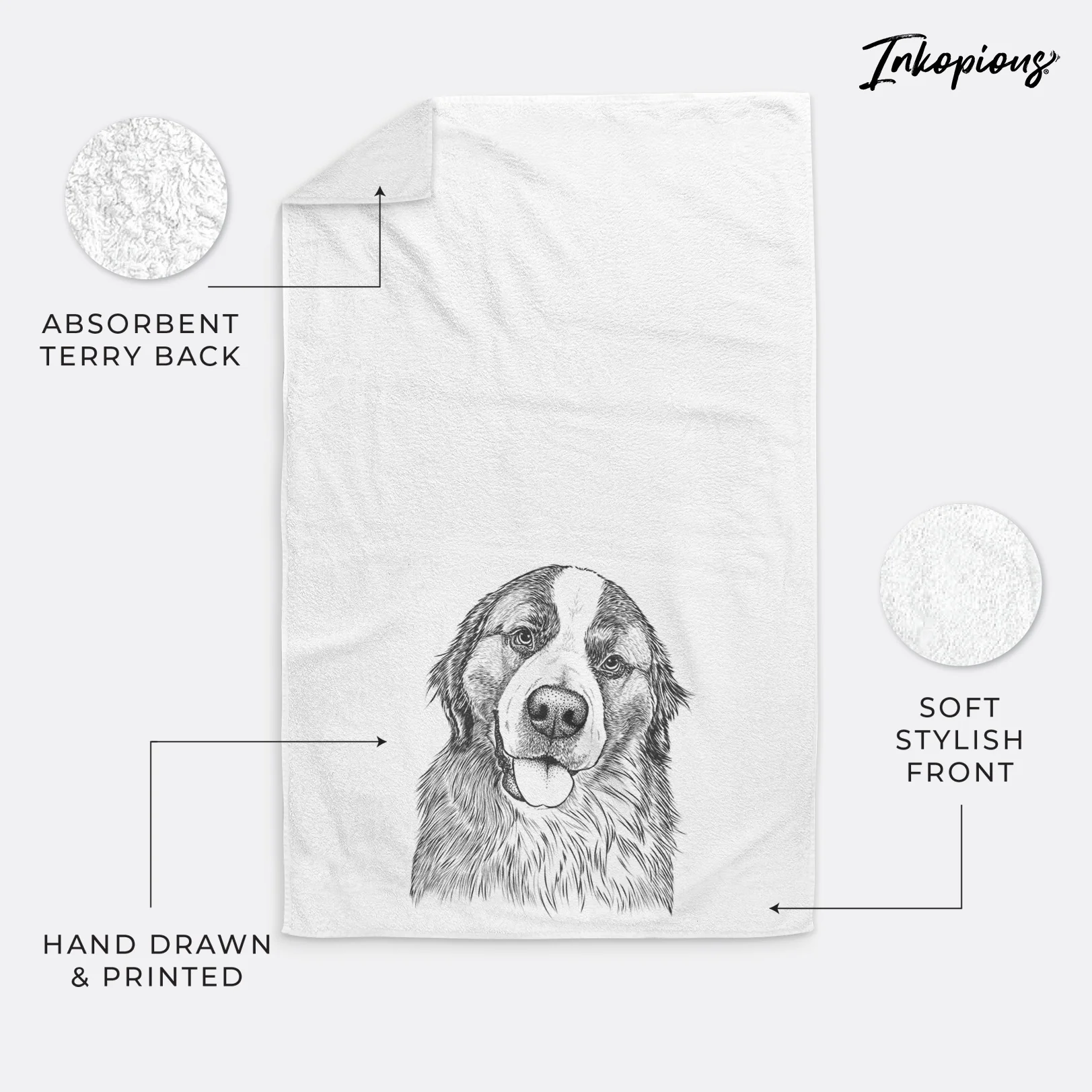 Walter the Bernese Mountain Dog Mix Decorative Hand Towel - Image 17