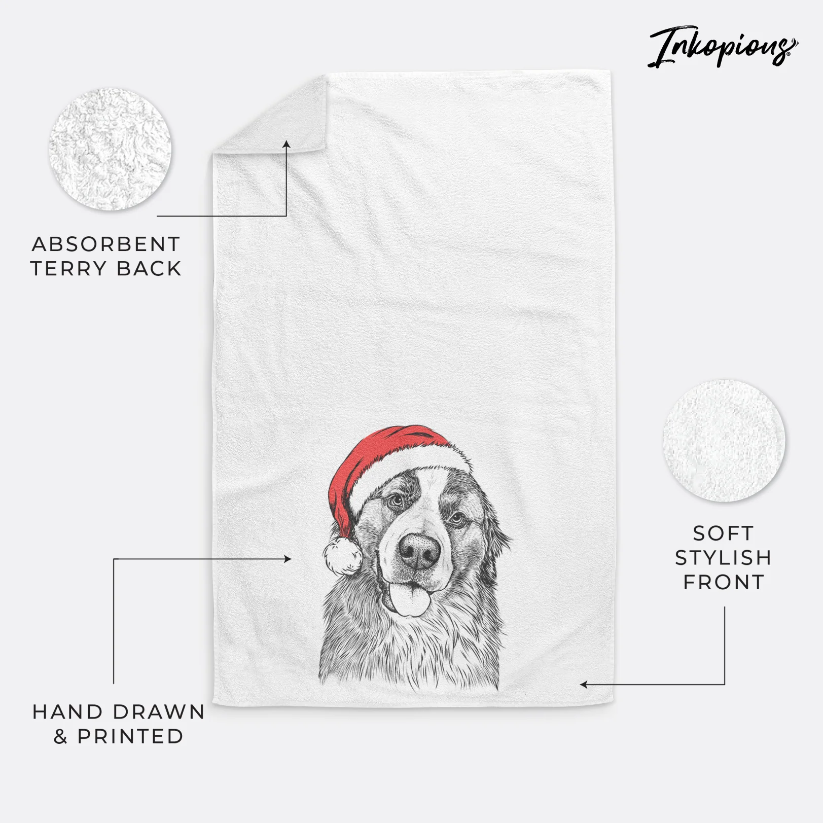 Walter the Bernese Mountain Dog Mix Decorative Hand Towel - Image 21