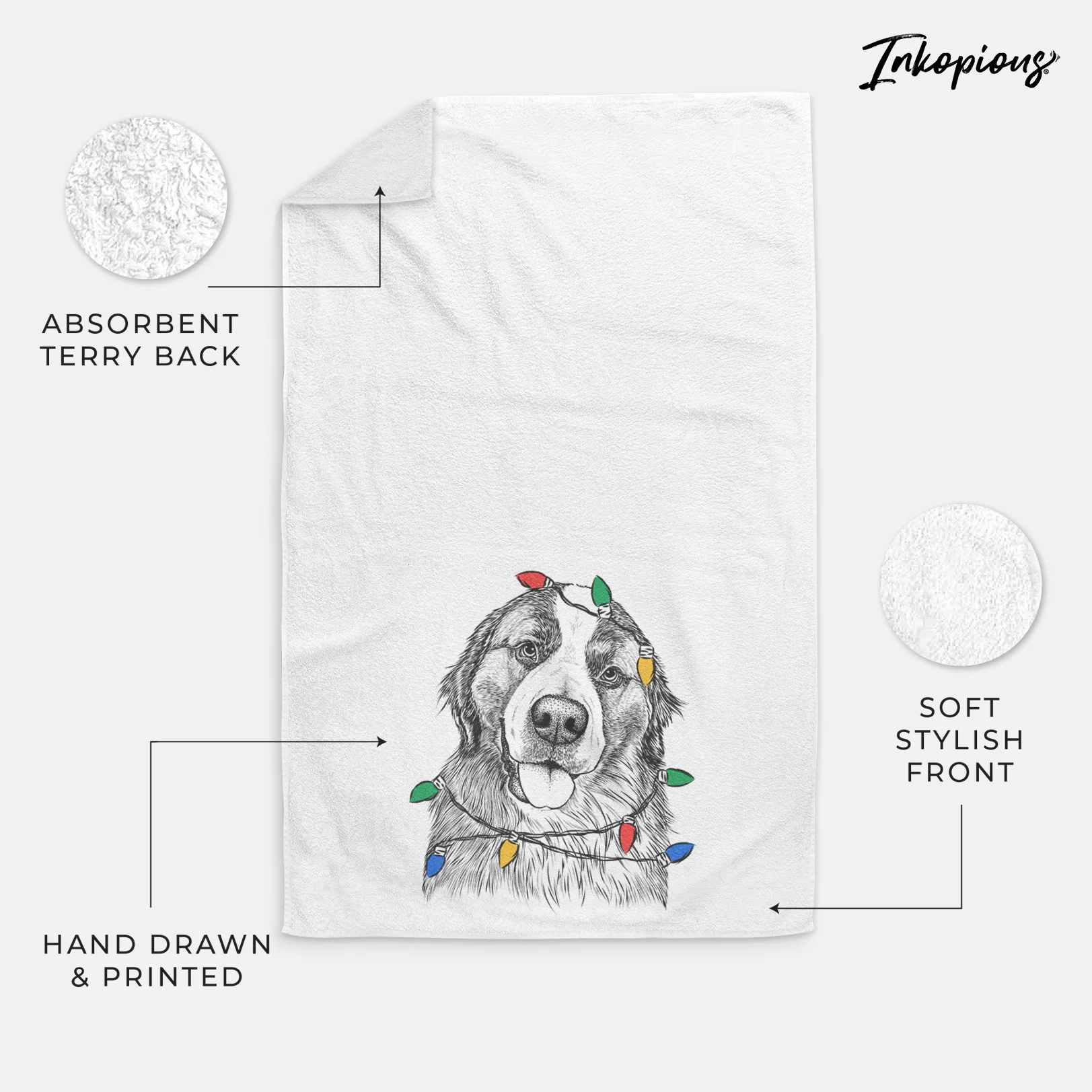 Walter the Bernese Mountain Dog Mix Decorative Hand Towel - Image 22