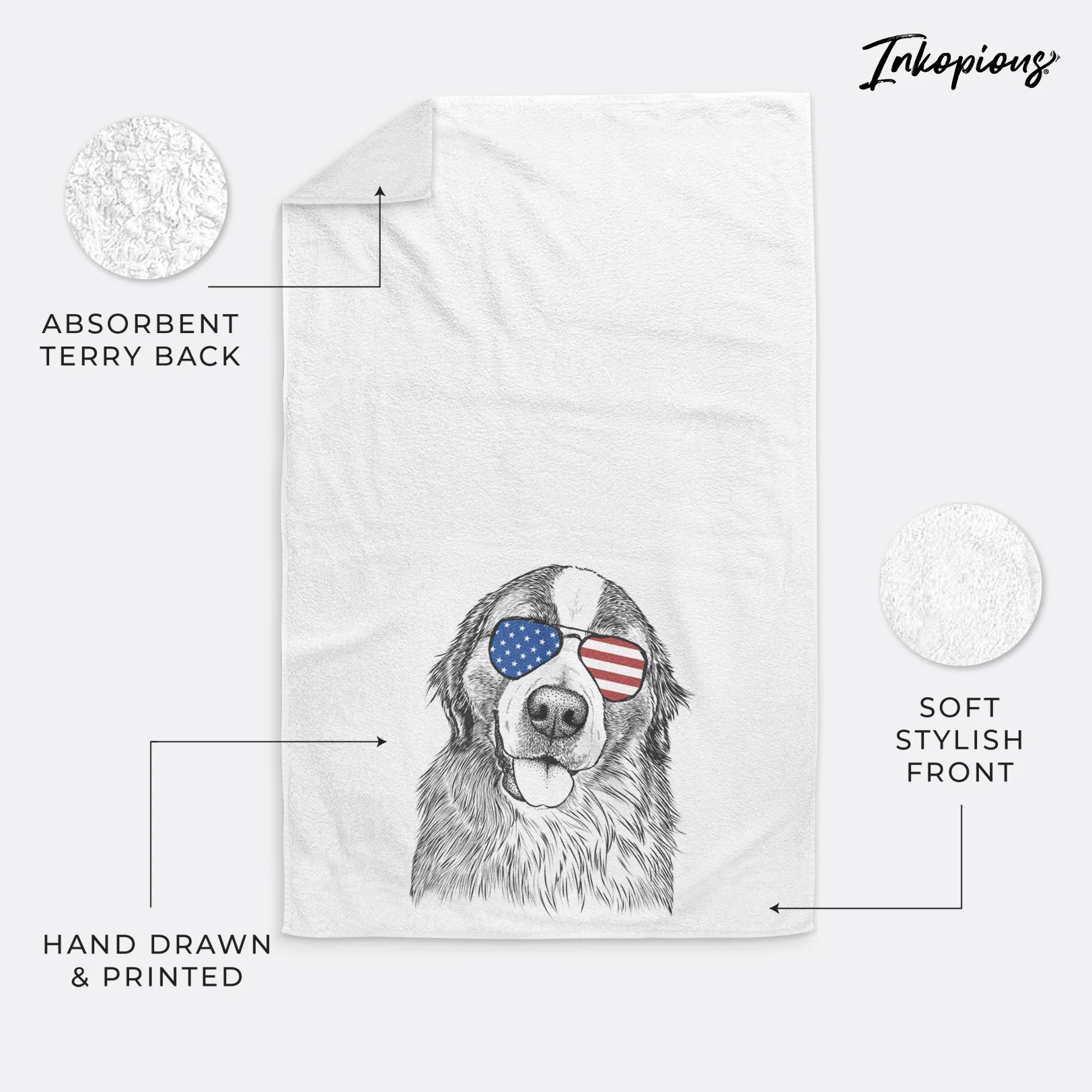 Walter the Bernese Mountain Dog Mix Decorative Hand Towel - Image 24