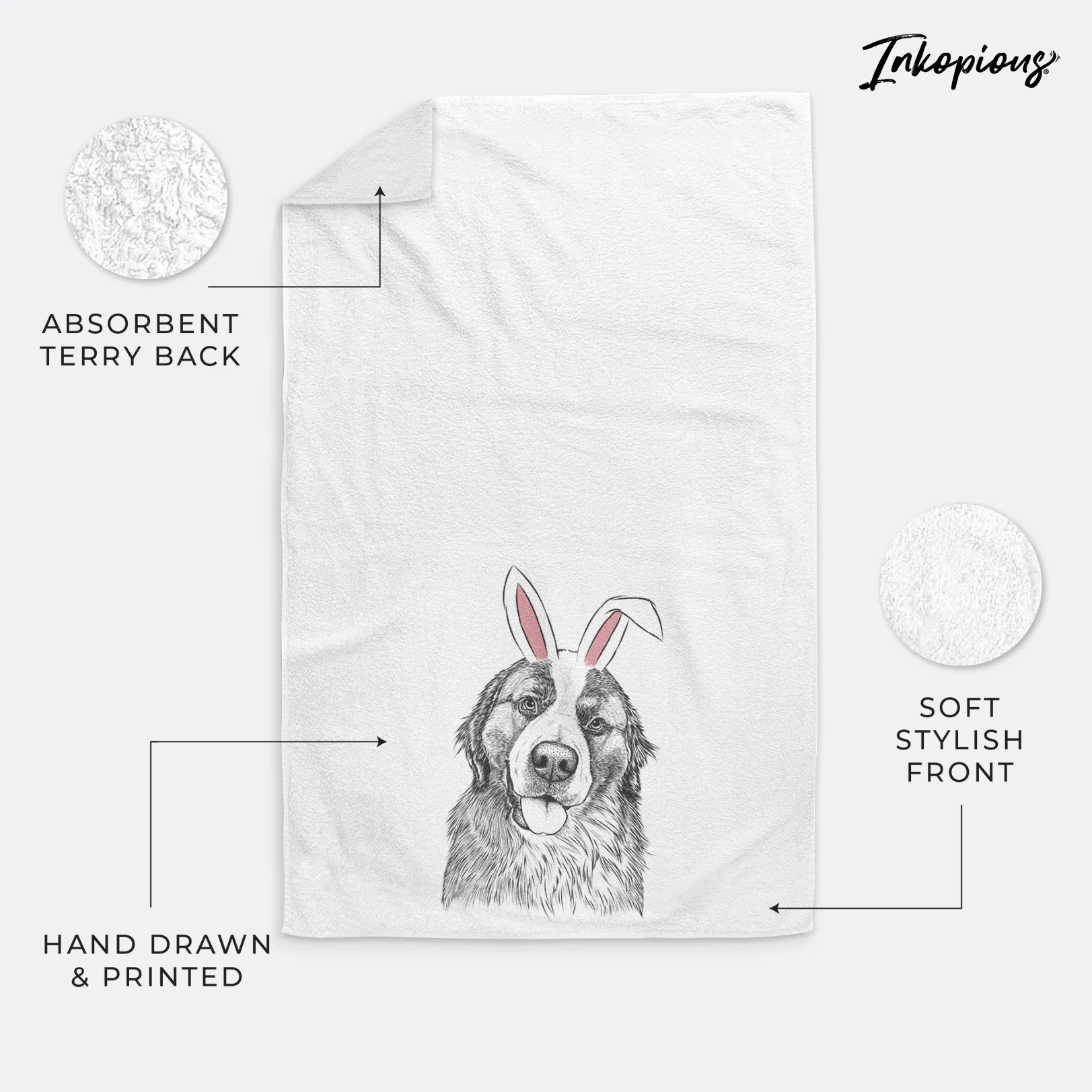 Walter the Bernese Mountain Dog Mix Decorative Hand Towel - Image 26