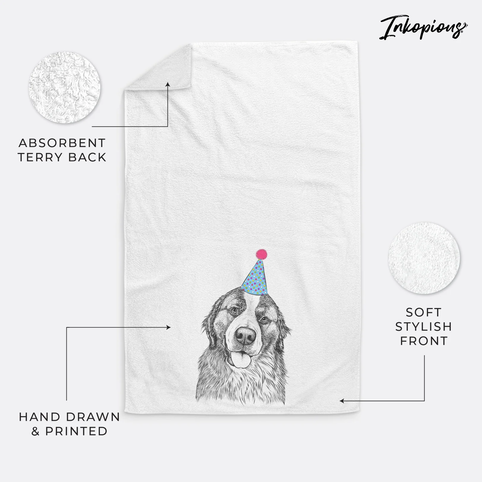Walter the Bernese Mountain Dog Mix Decorative Hand Towel - Image 27