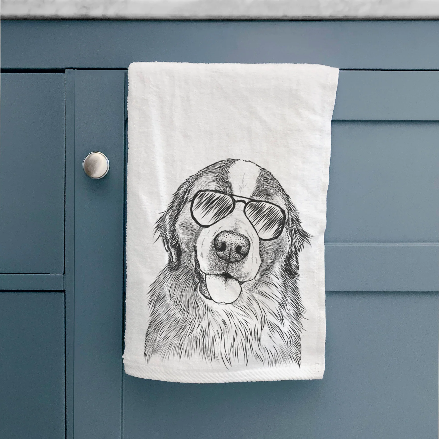 Walter the Bernese Mountain Dog Mix Decorative Hand Towel - Image 3