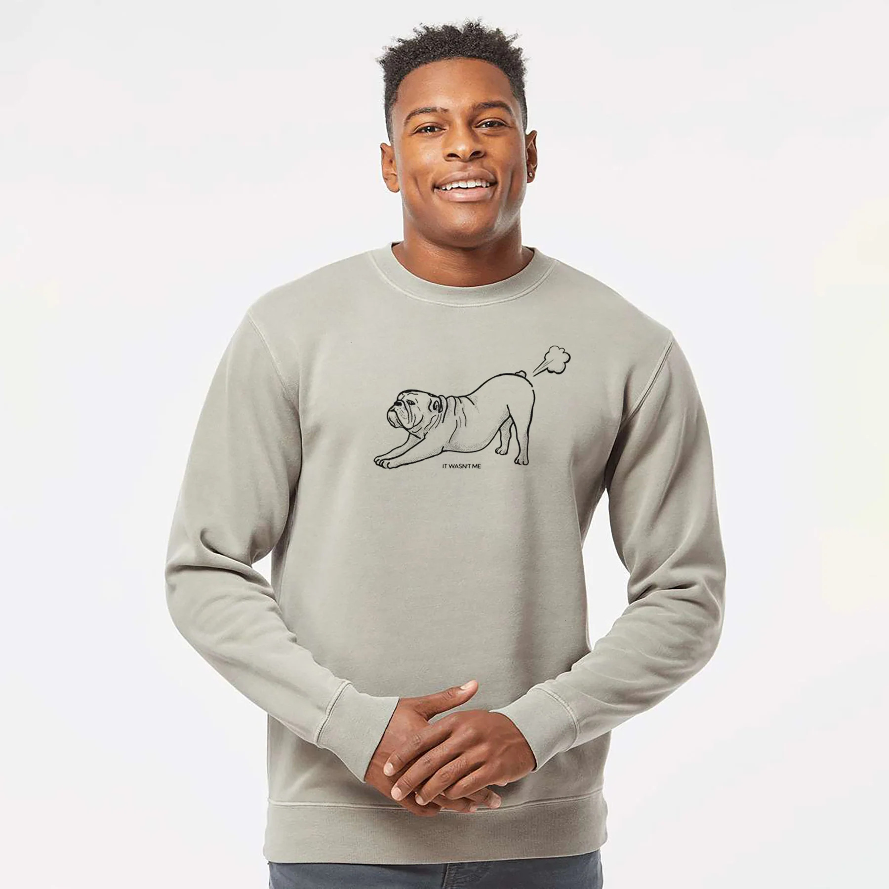 It Wasn't Me — English Bulldog - Unisex Pigment Dyed Crew Sweatshirt - Image 5
