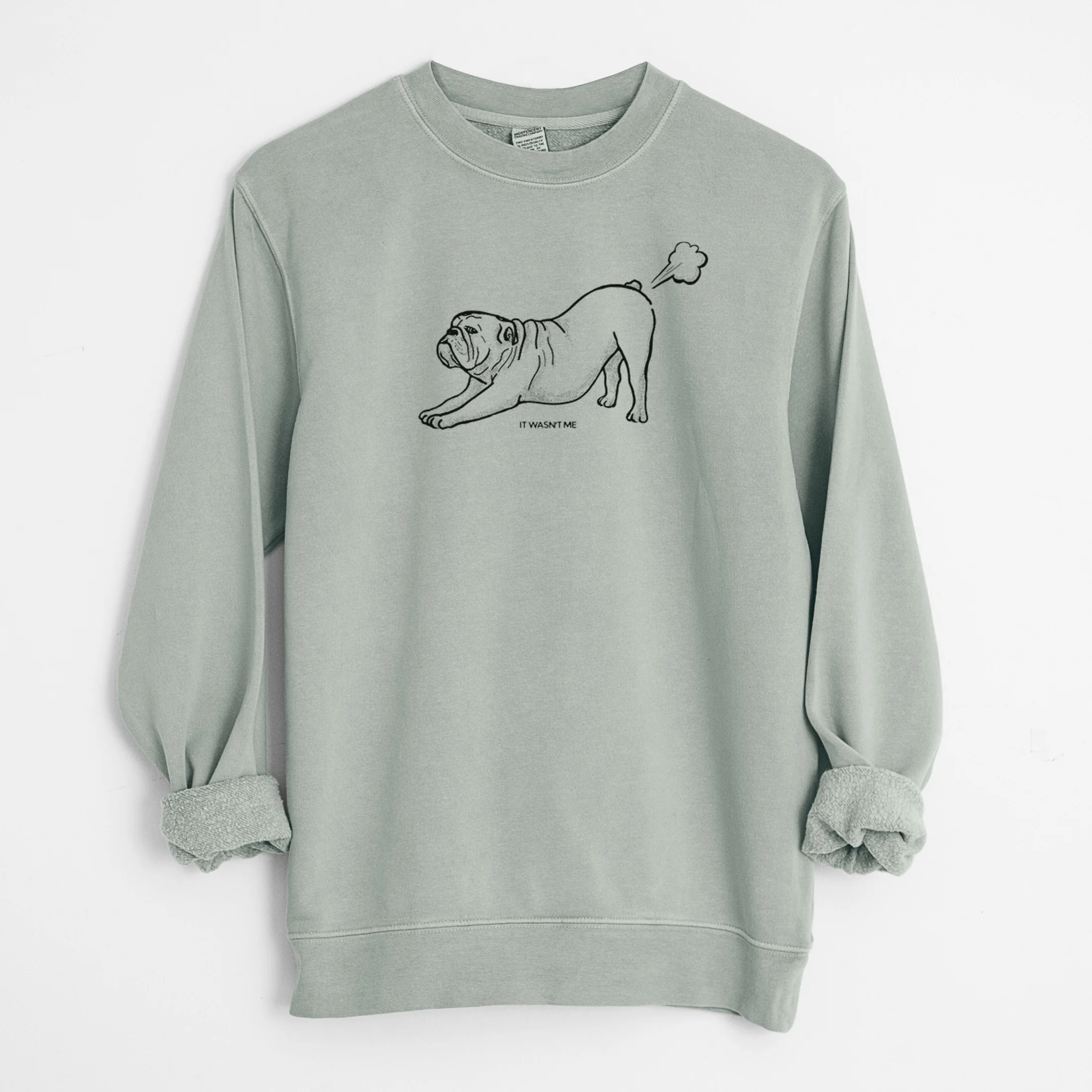 It Wasn't Me — English Bulldog - Unisex Pigment Dyed Crew Sweatshirt - Image 8