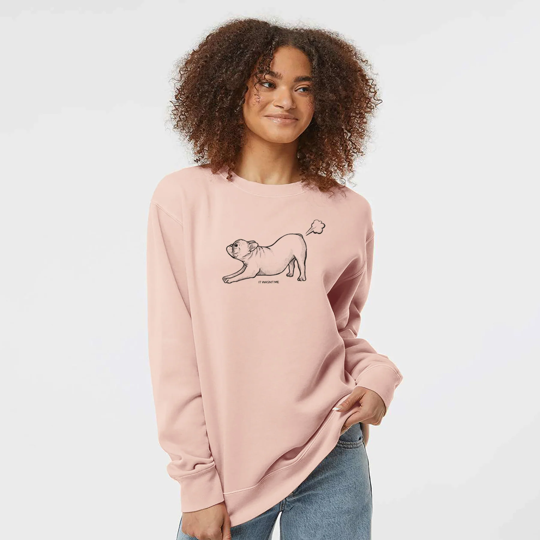 It Wasn't Me — French Bulldog - Unisex Pigment Dyed Crew Sweatshirt - Image 4