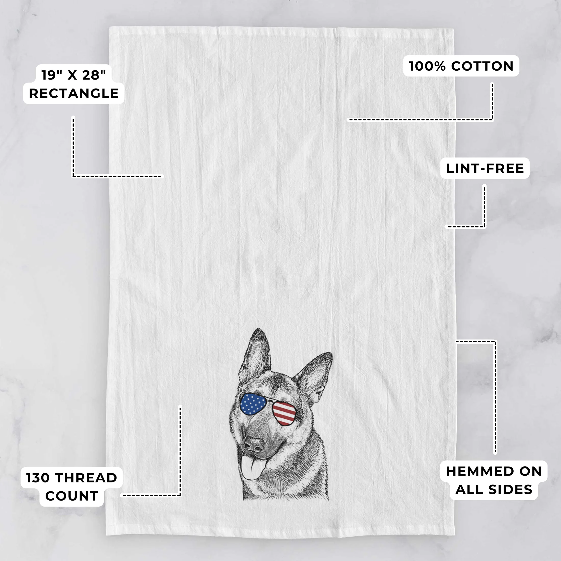 Whitaker the German Shepherd Tea Towel - Image 3