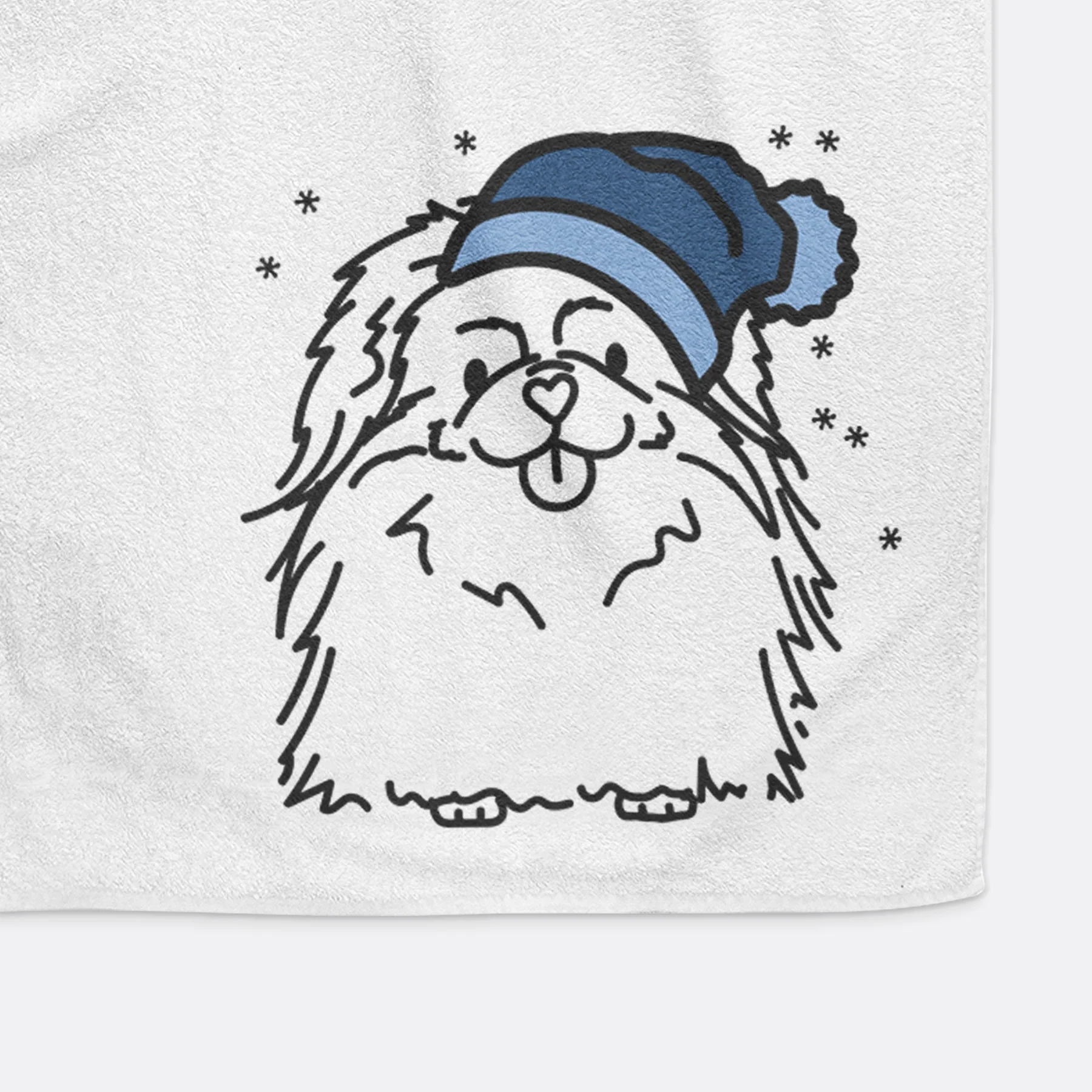 Frosty Pekingese - Viv - Decorative Hand Towel - Image 4