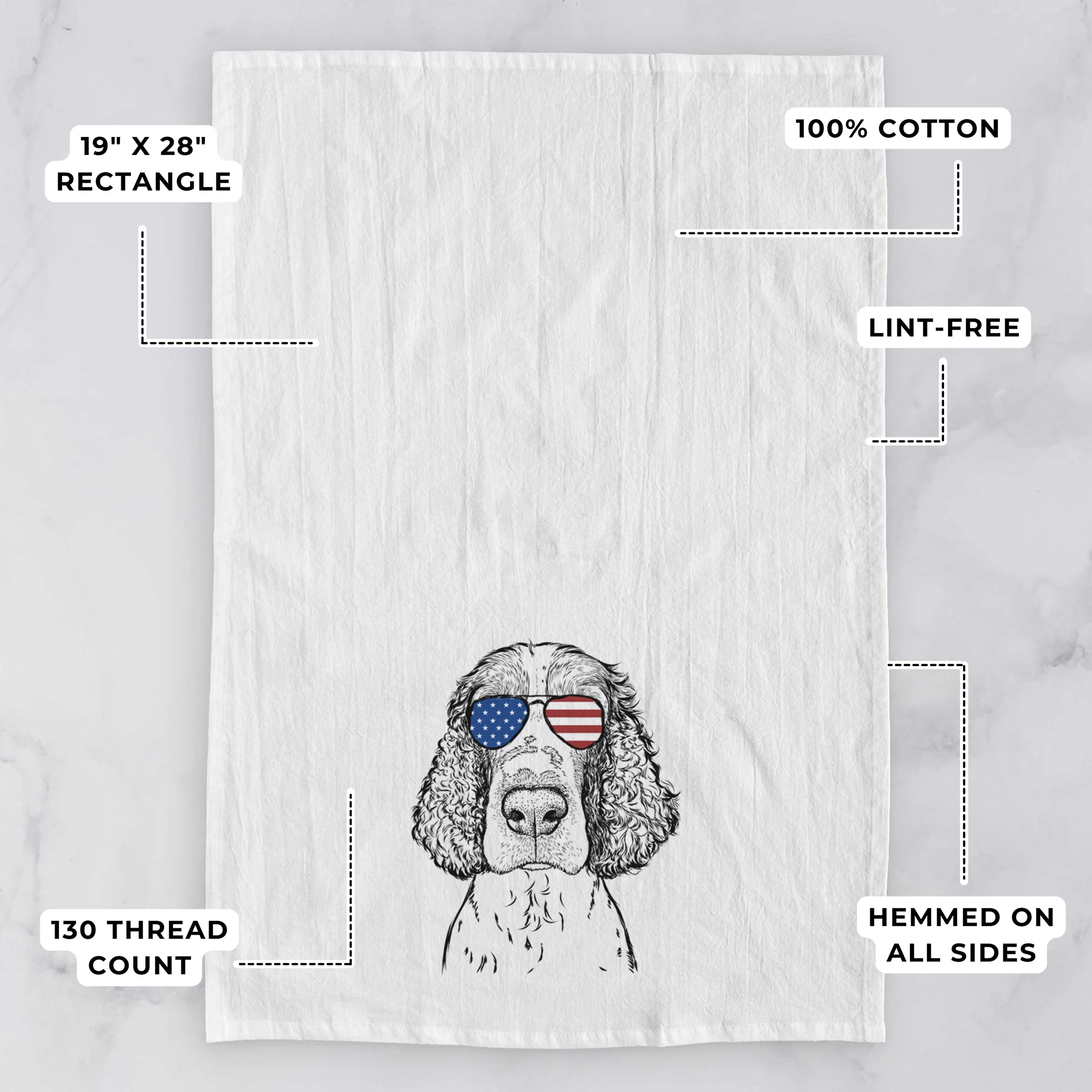 Wilbur the English Springer Spaniel Tea Towel - Image 3